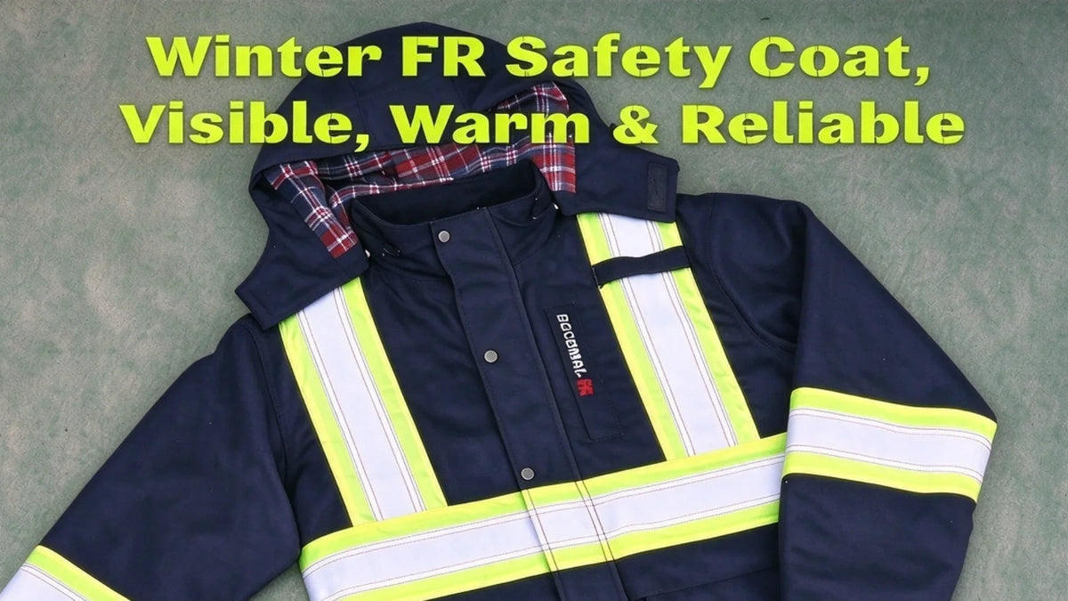 Navy hi-vis FR shirt with reflective stripes