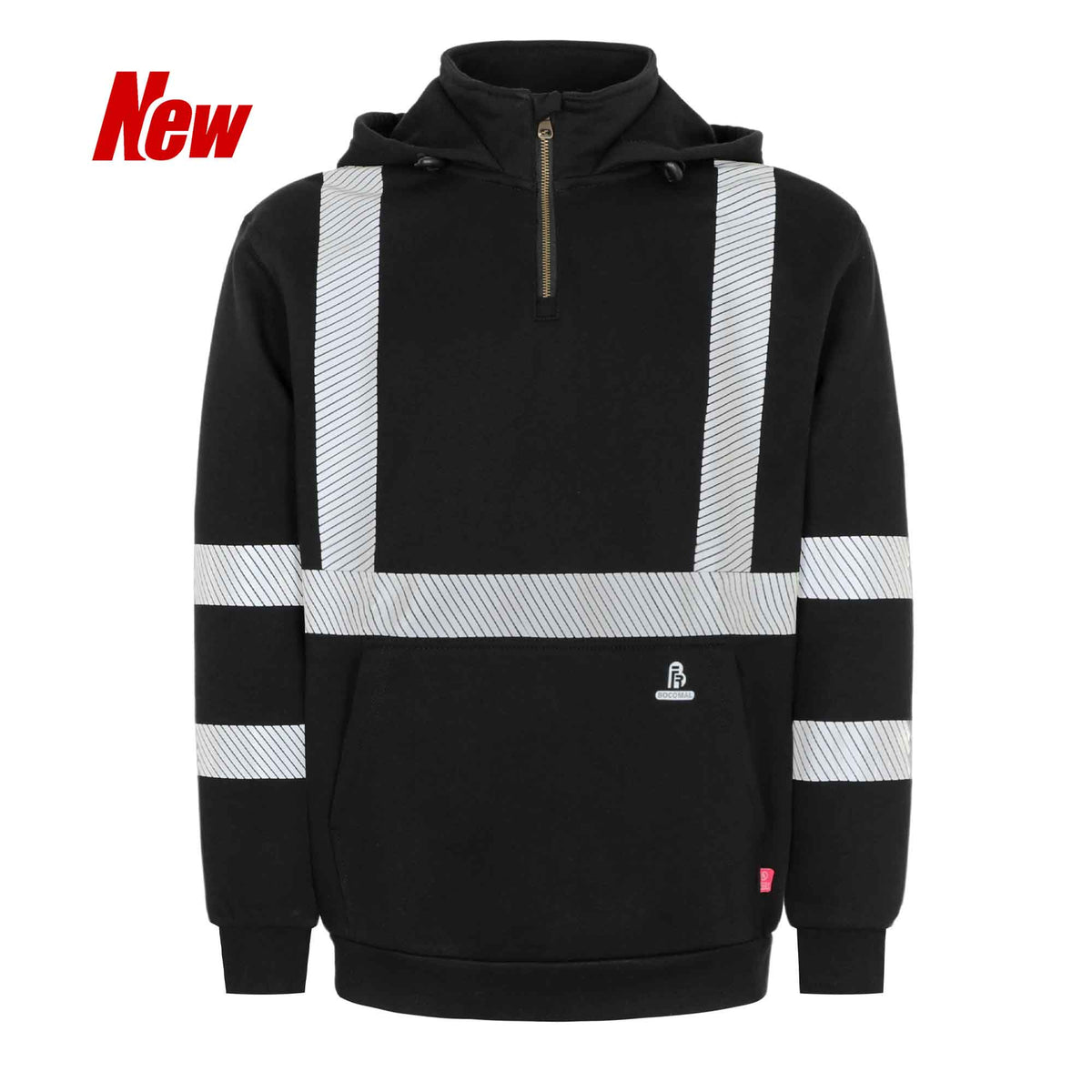 12 oz Hi-Vis Flame Resistant Quarter-Zip Mockneck Hoodie - 4531HV