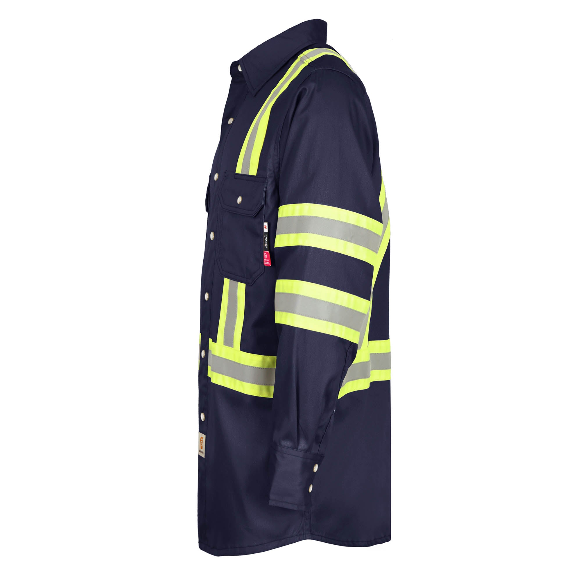 6.5OZ FR Hi Vis Work Shirts with Pearl Snap/Type O Class 1-0902HV