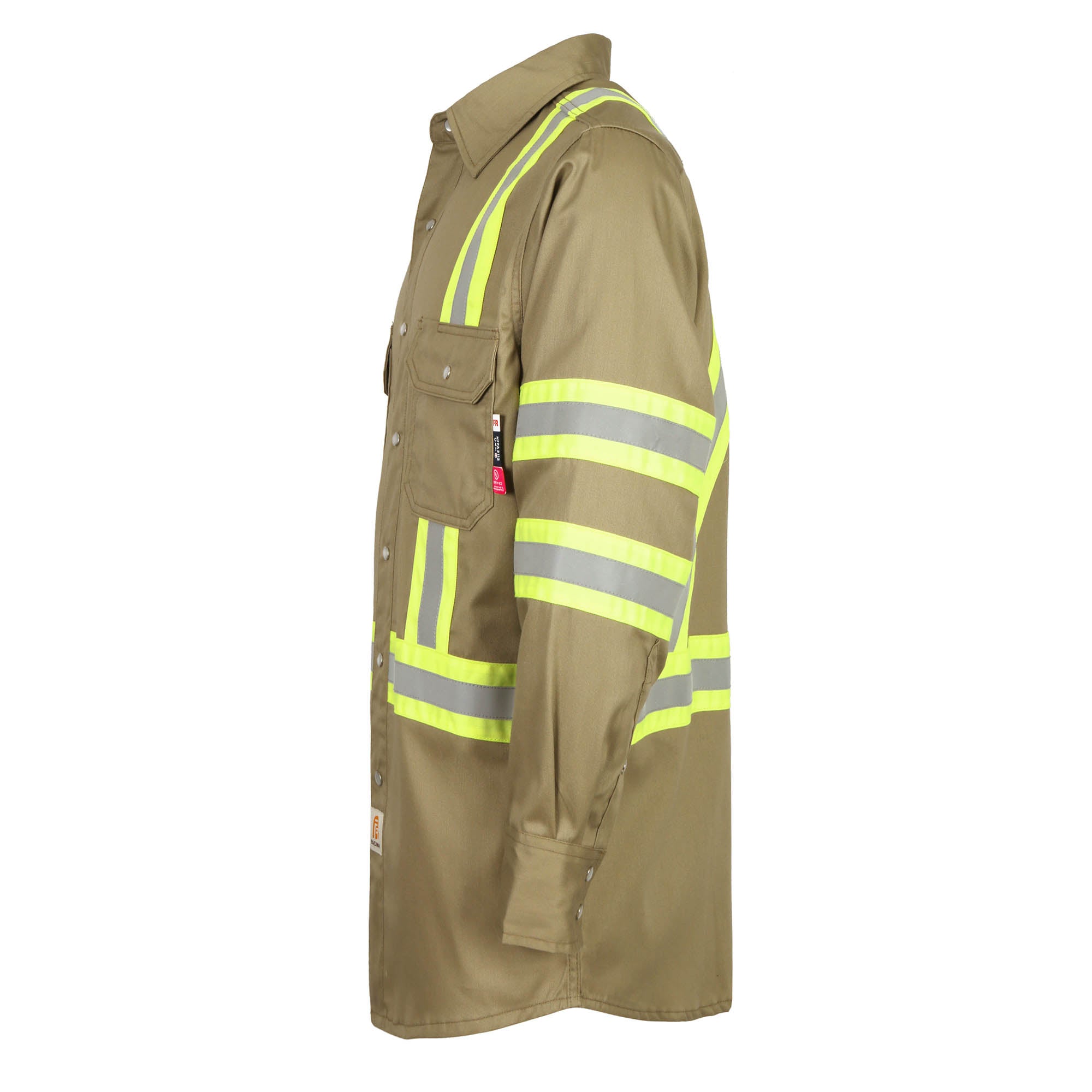 6.5OZ FR Hi Vis Work Shirts with Pearl Snap/Type O Class 1-0902HV