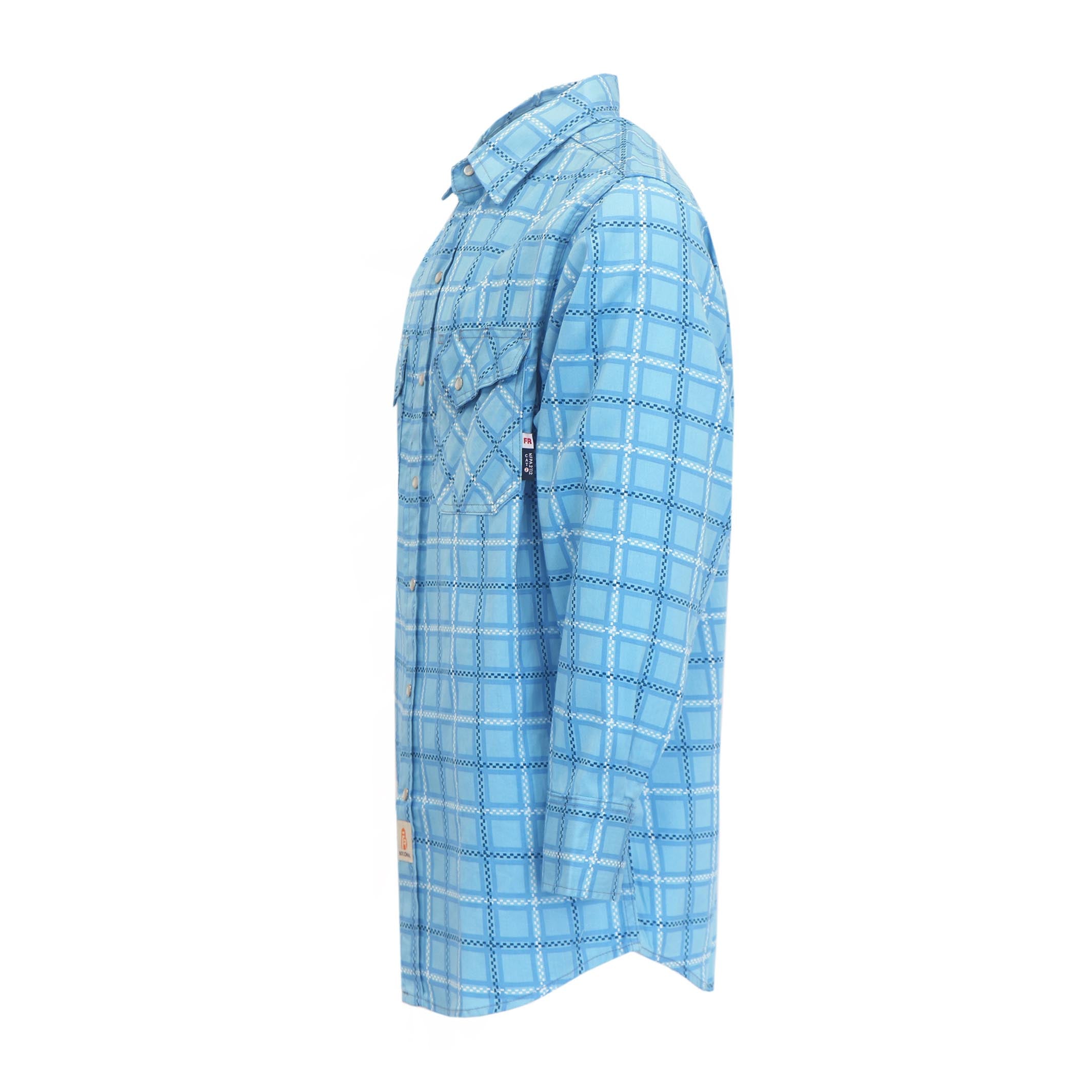 6.5OZ Printed Plaid Shirts With Pearl Snap (Final Sale)-3916