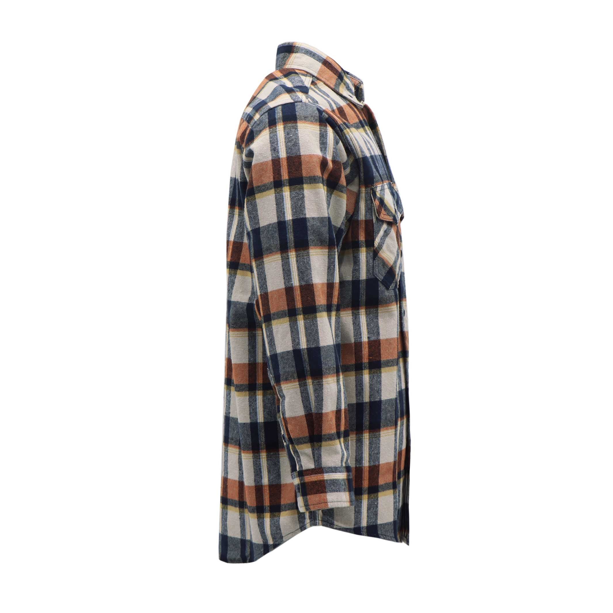 9.5OZ Plaid Flannel Shirts With Button-3818