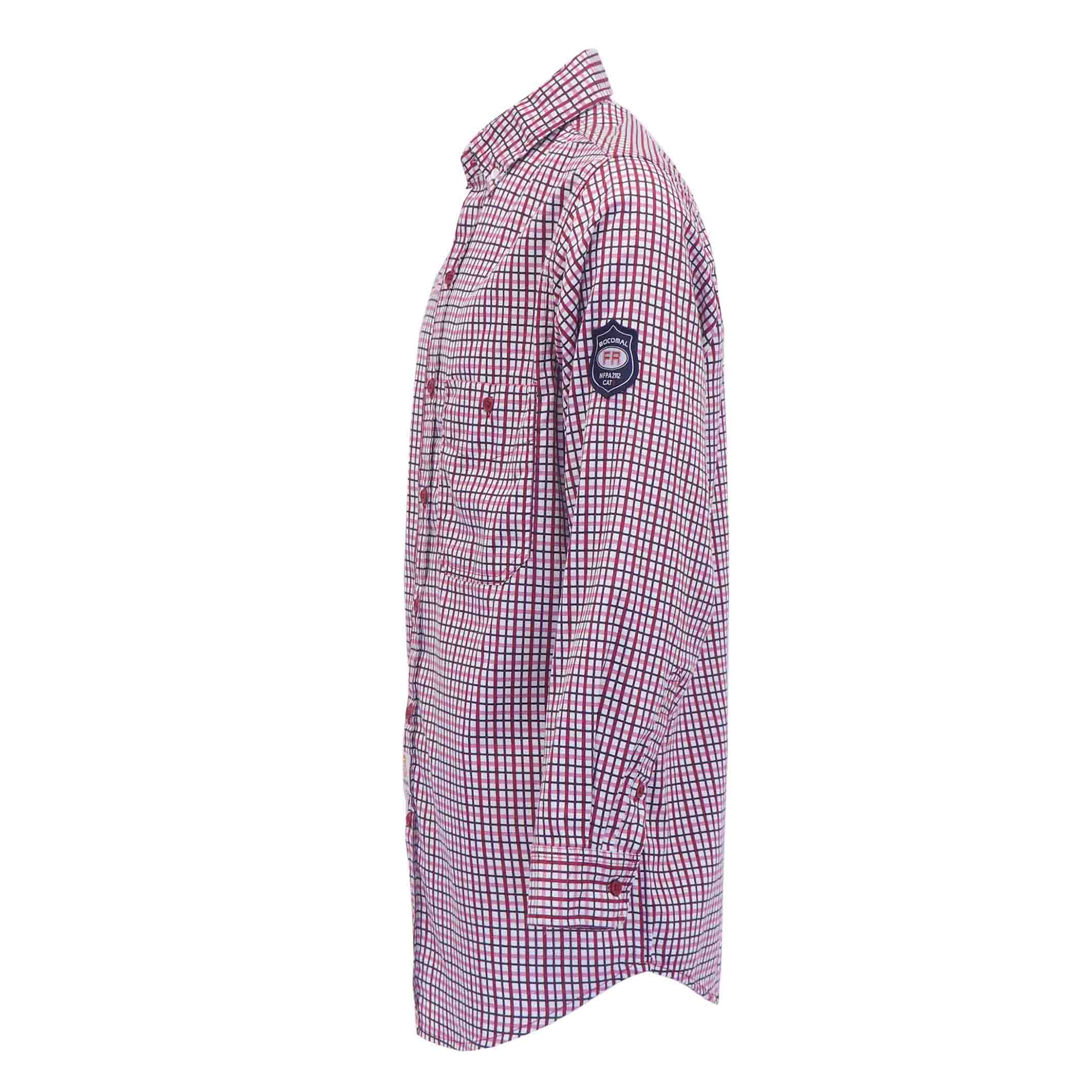 6.5OZ Classic Printed Plaid Shirts With Button-0816
