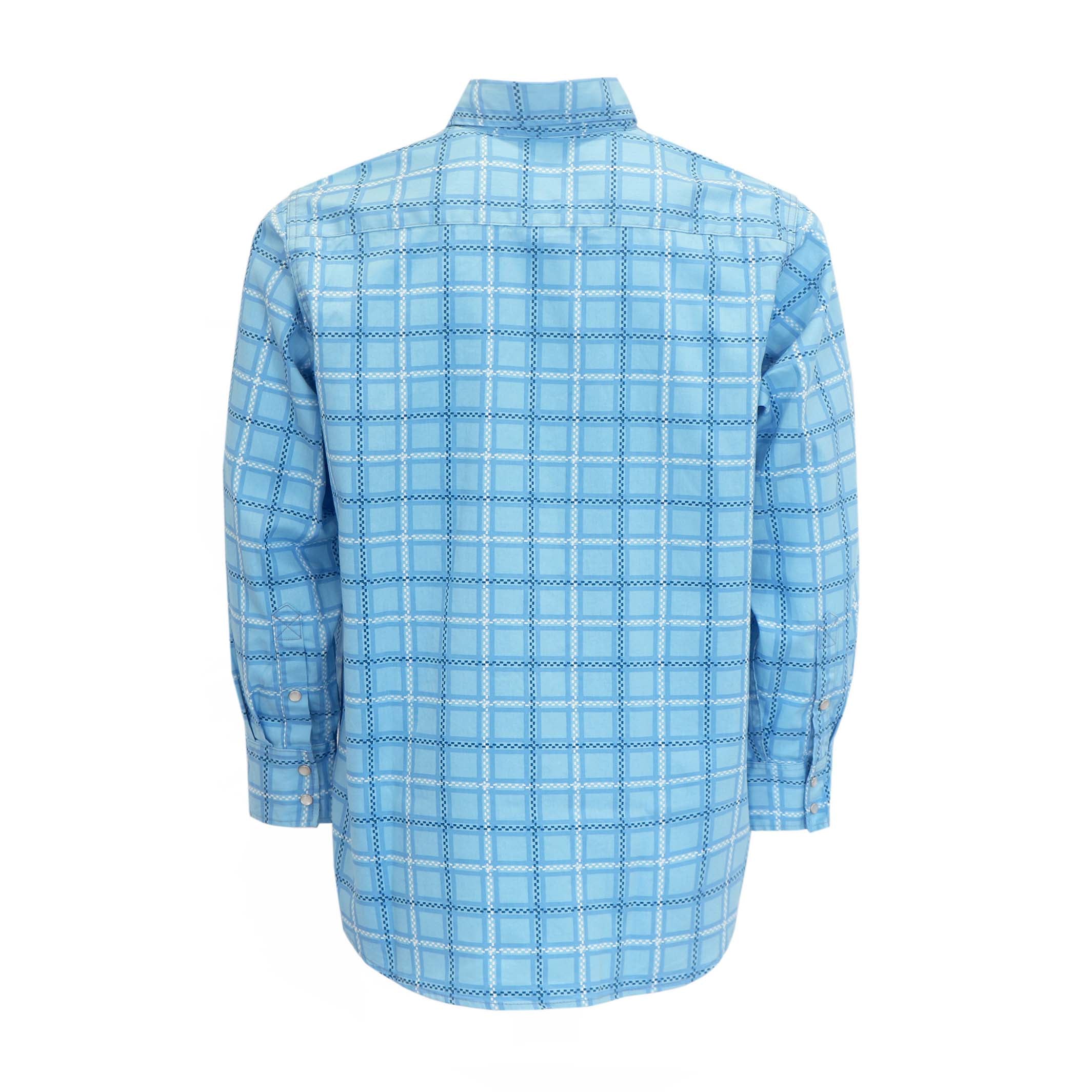 6.5OZ Printed Plaid Shirts With Pearl Snap (Final Sale)-3916