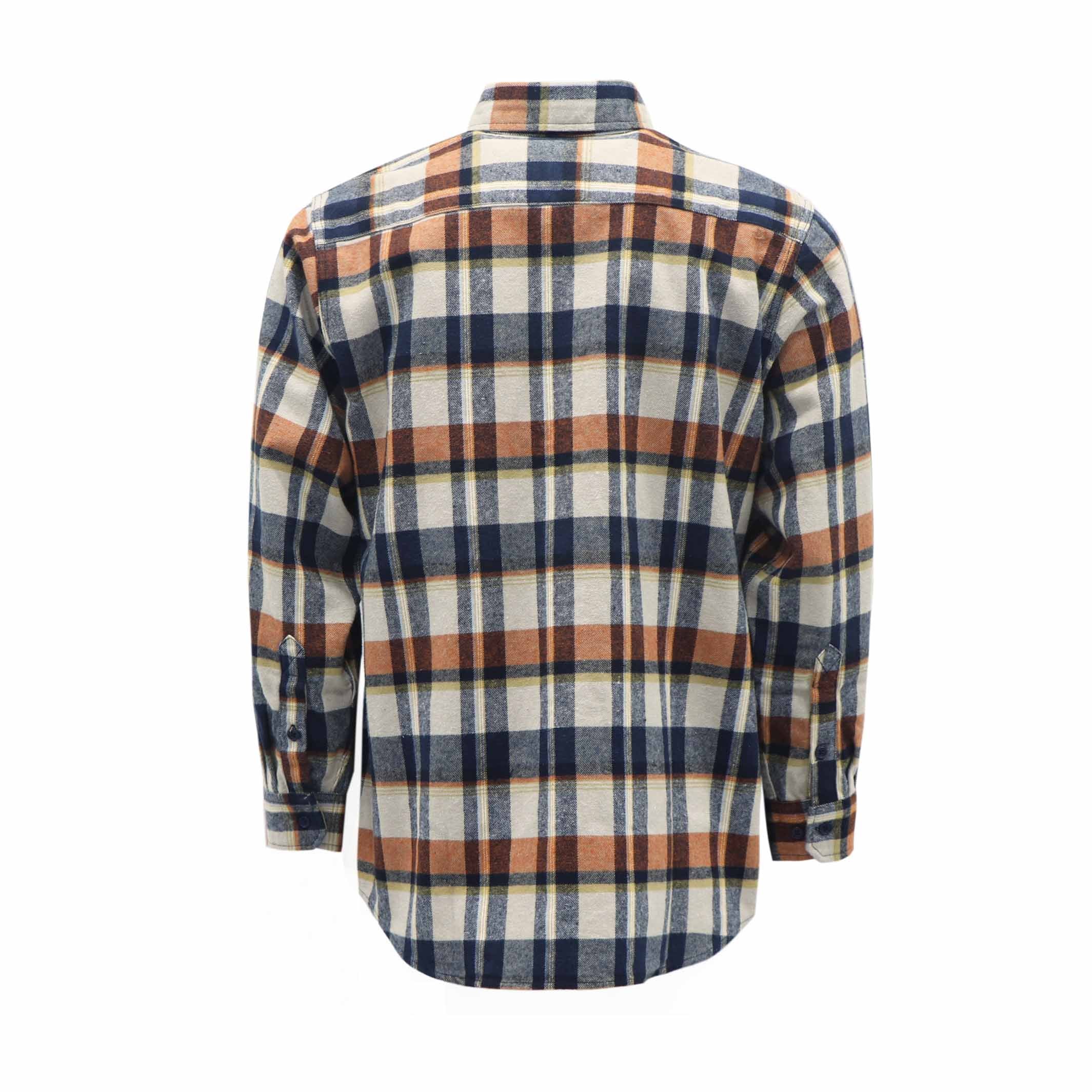9.5OZ Plaid Flannel Shirts With Button-3818
