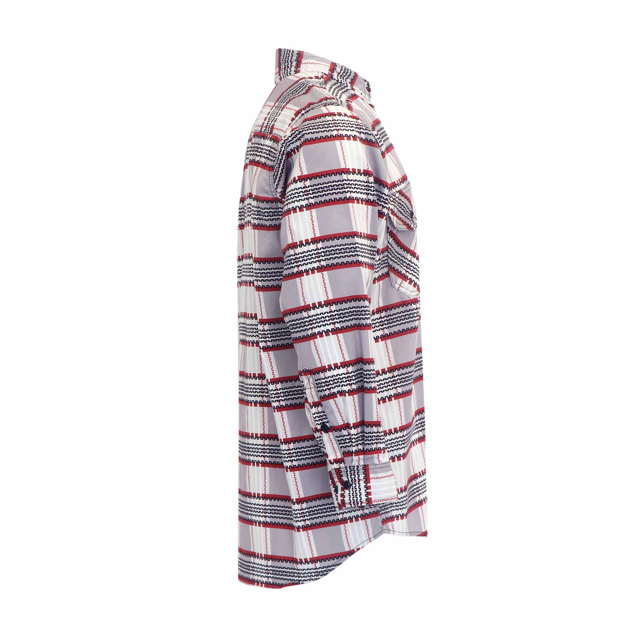 6.5OZ New Printed Plaid Shirts With Button(Final Sale)-3816