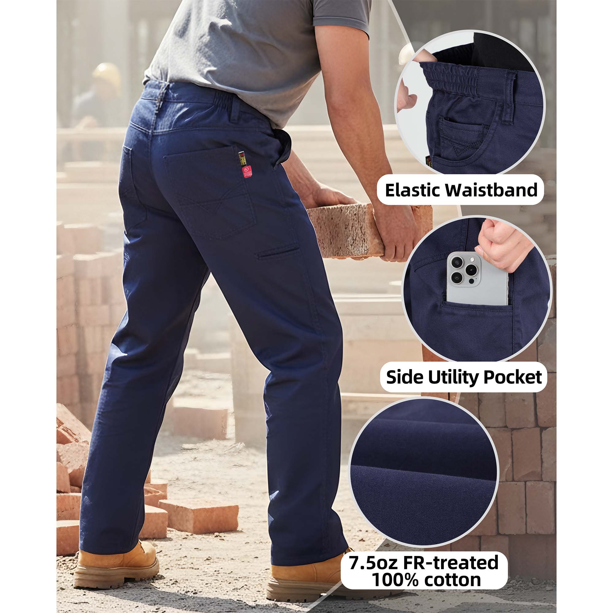 7.5OZ  Relaxed FR Work Pants-7901