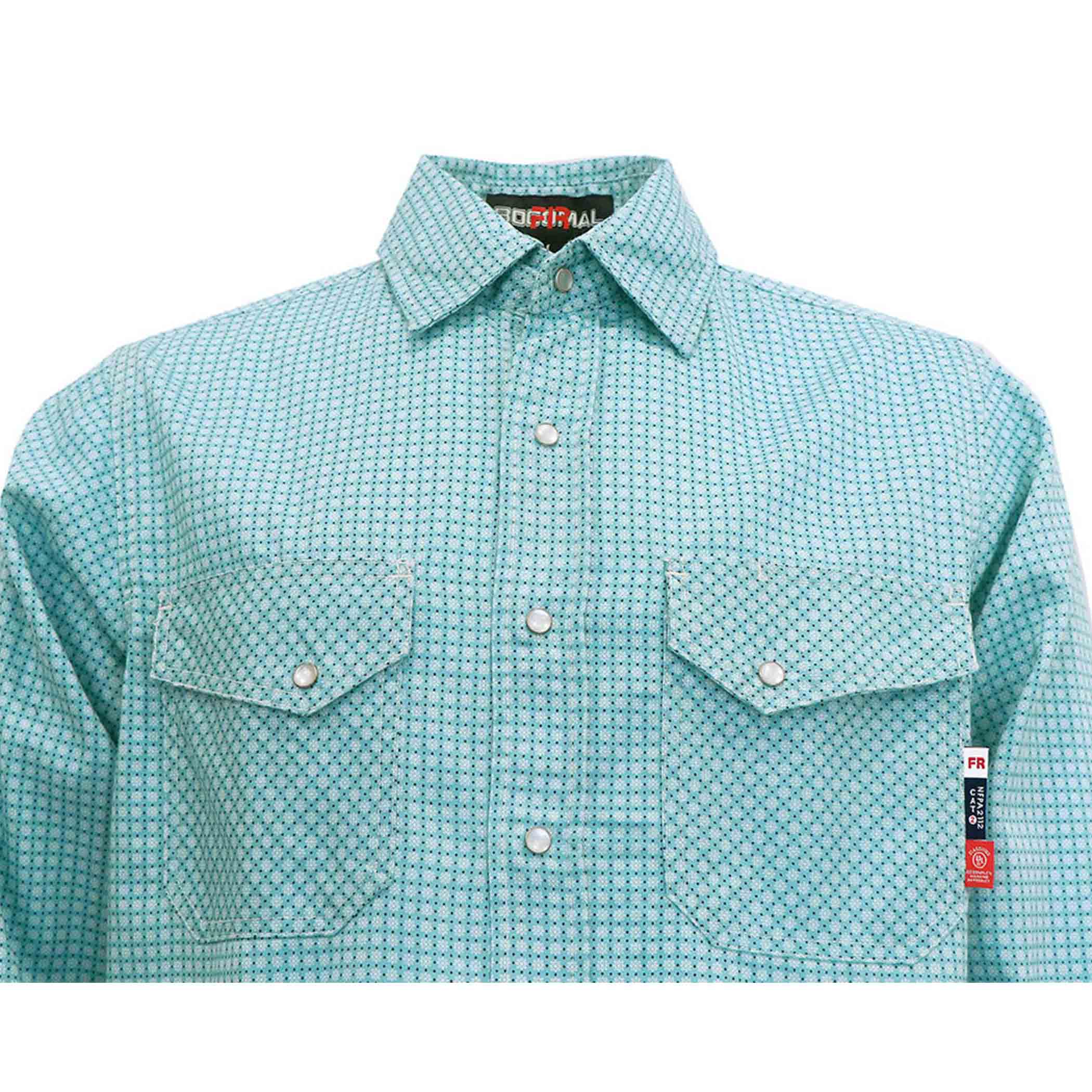 6.5OZ Printed Plaid Shirts With Pearl Snap (Final Sale)-3916