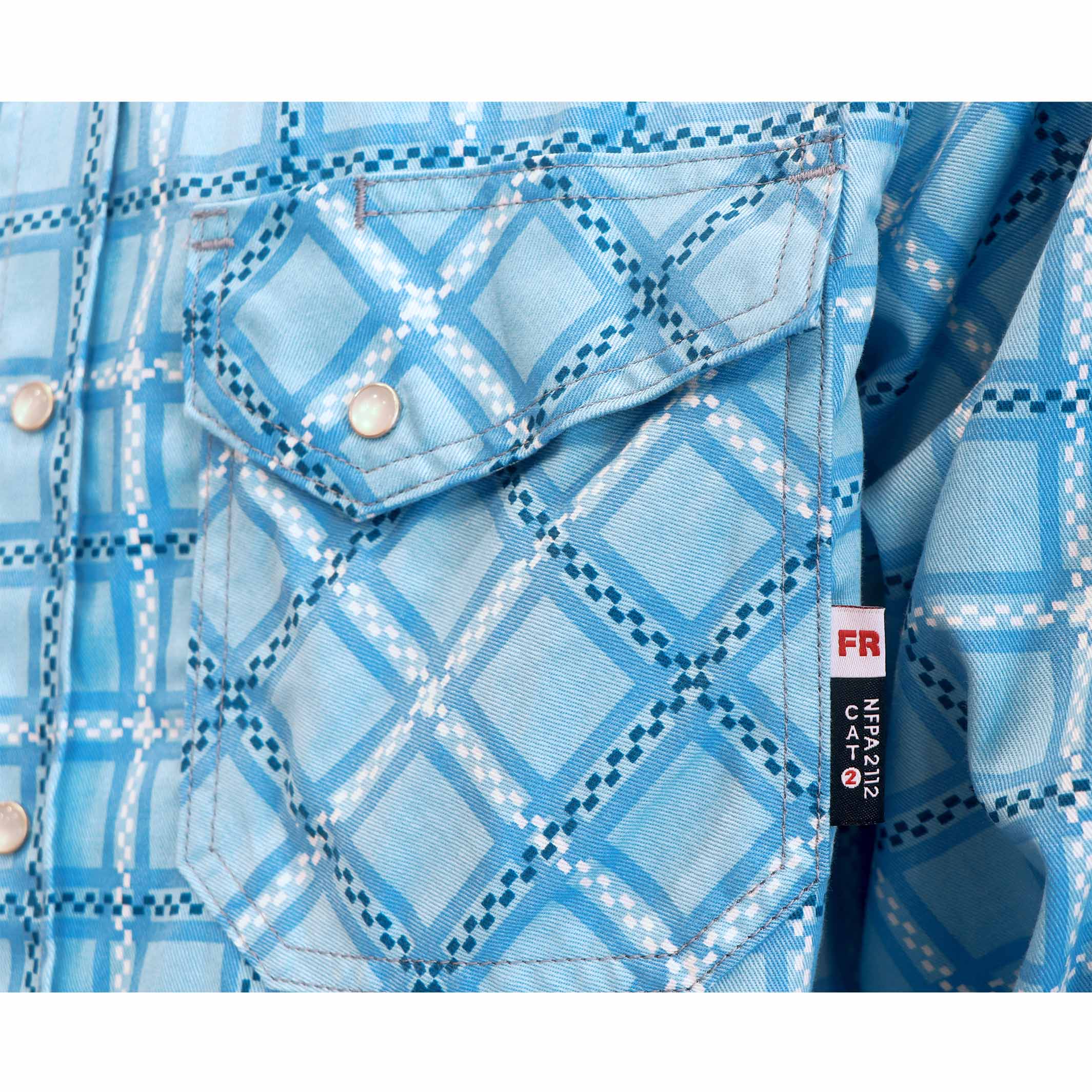 6.5OZ Printed Plaid Shirts With Pearl Snap (Final Sale)-3916