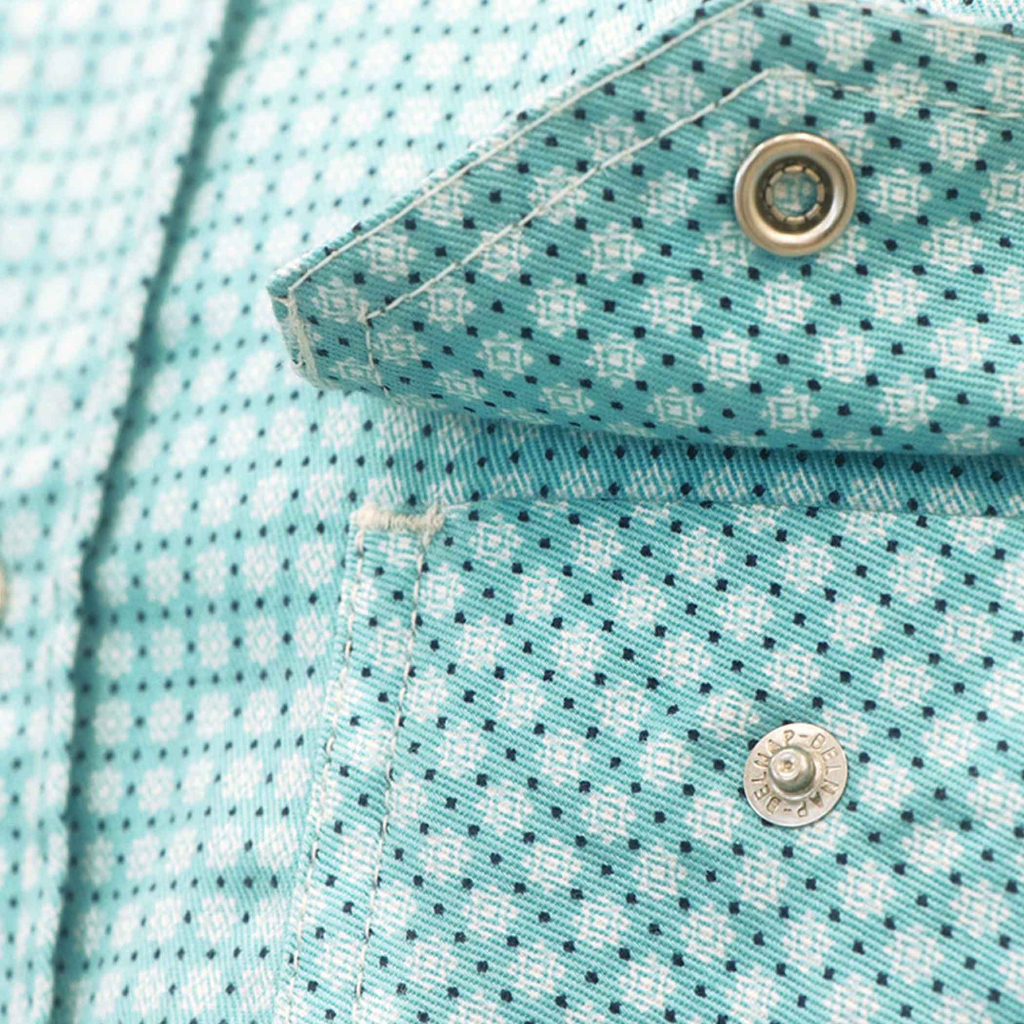 6.5OZ Printed Plaid Shirts With Pearl Snap (Final Sale)-3916
