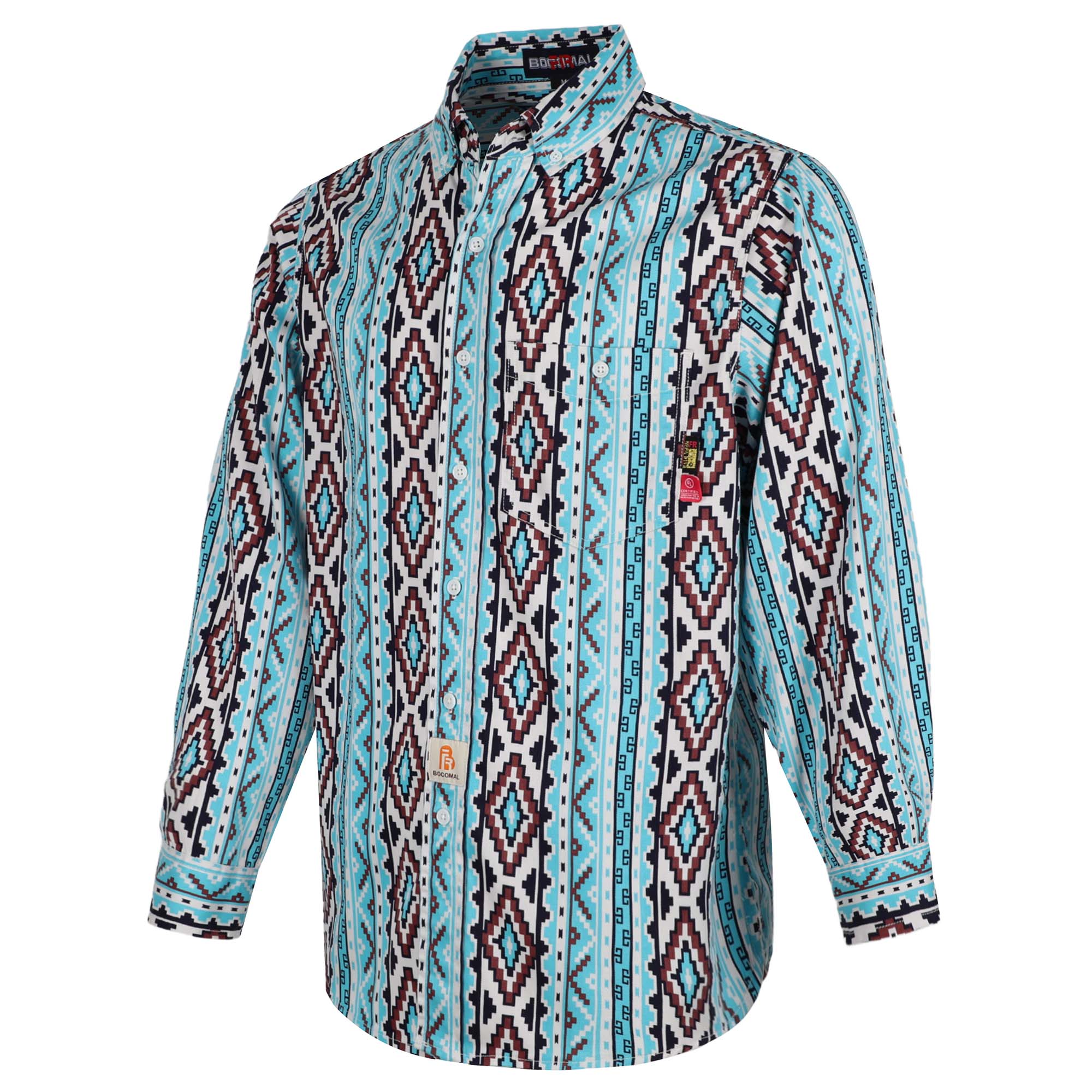 6.5OZ Printed Bohemia Button Down FR Work Shirt-0816A