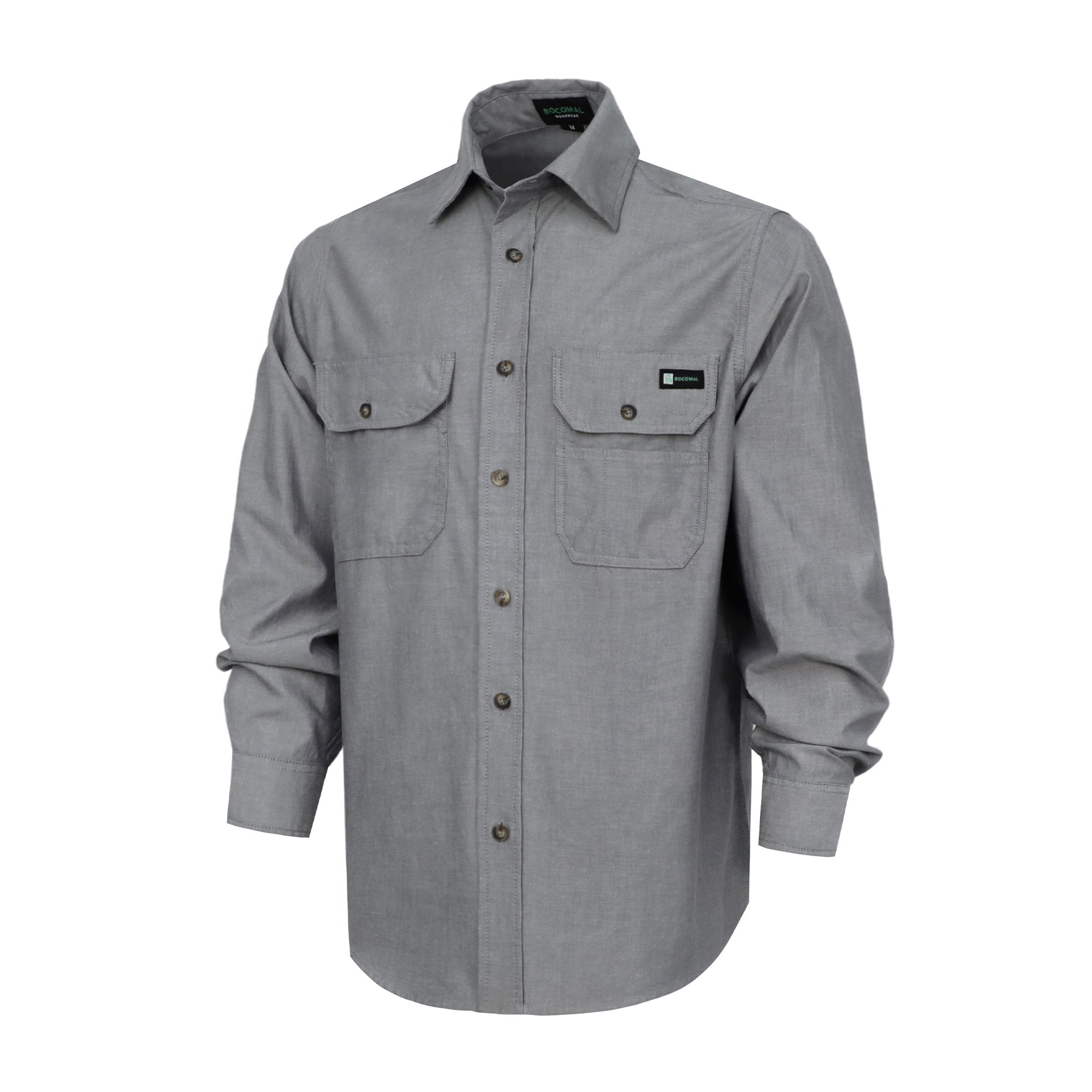 Men's Lightweight 100% Cotton Chambray Work Shirts (NON-FR)-SH041J