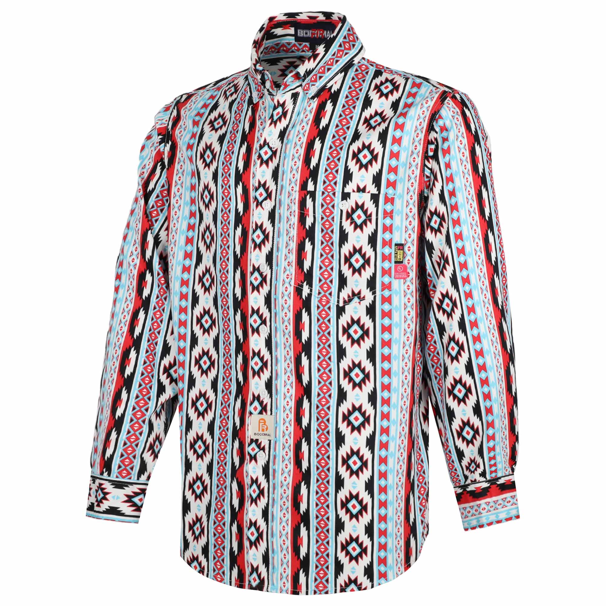 6.5OZ Printed Bohemia Button Down FR Work Shirt-0816A