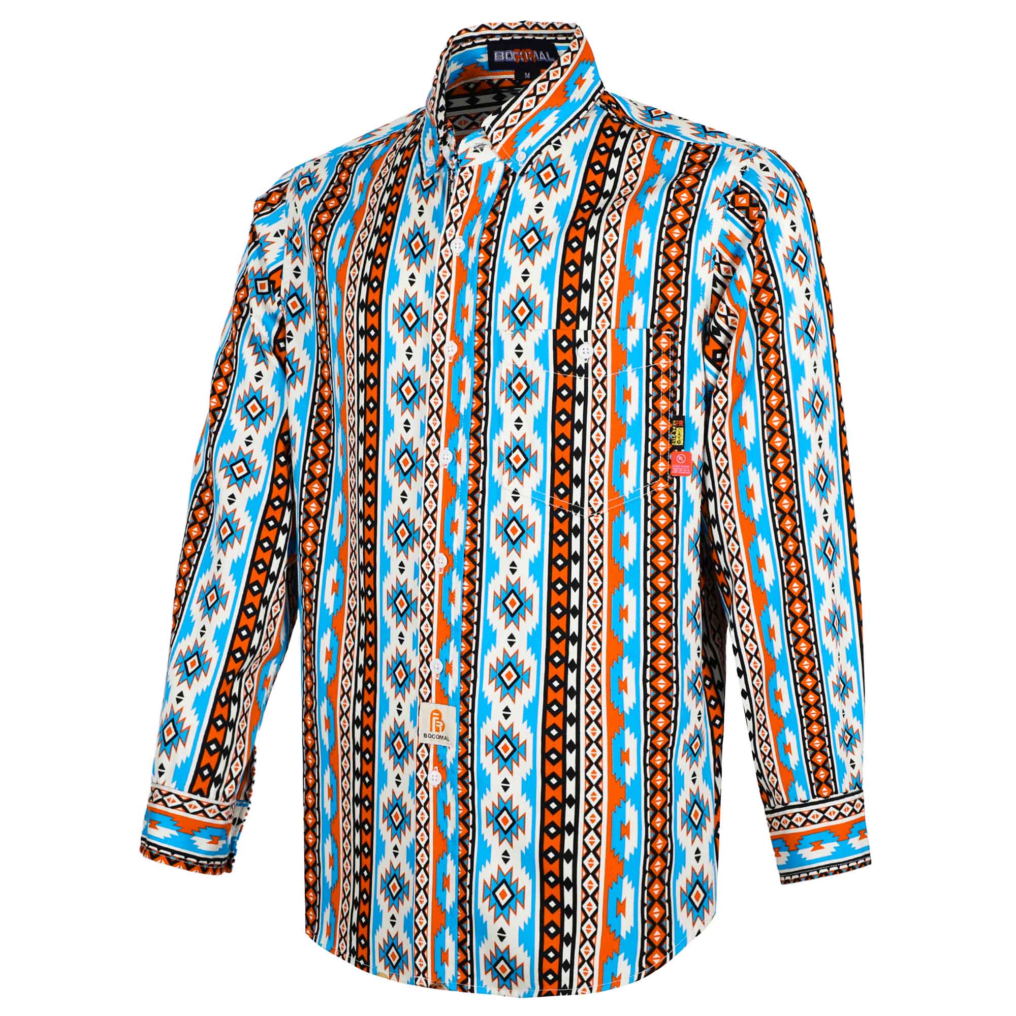 6.5OZ Printed Bohemia Button Down FR Work Shirt-0816A