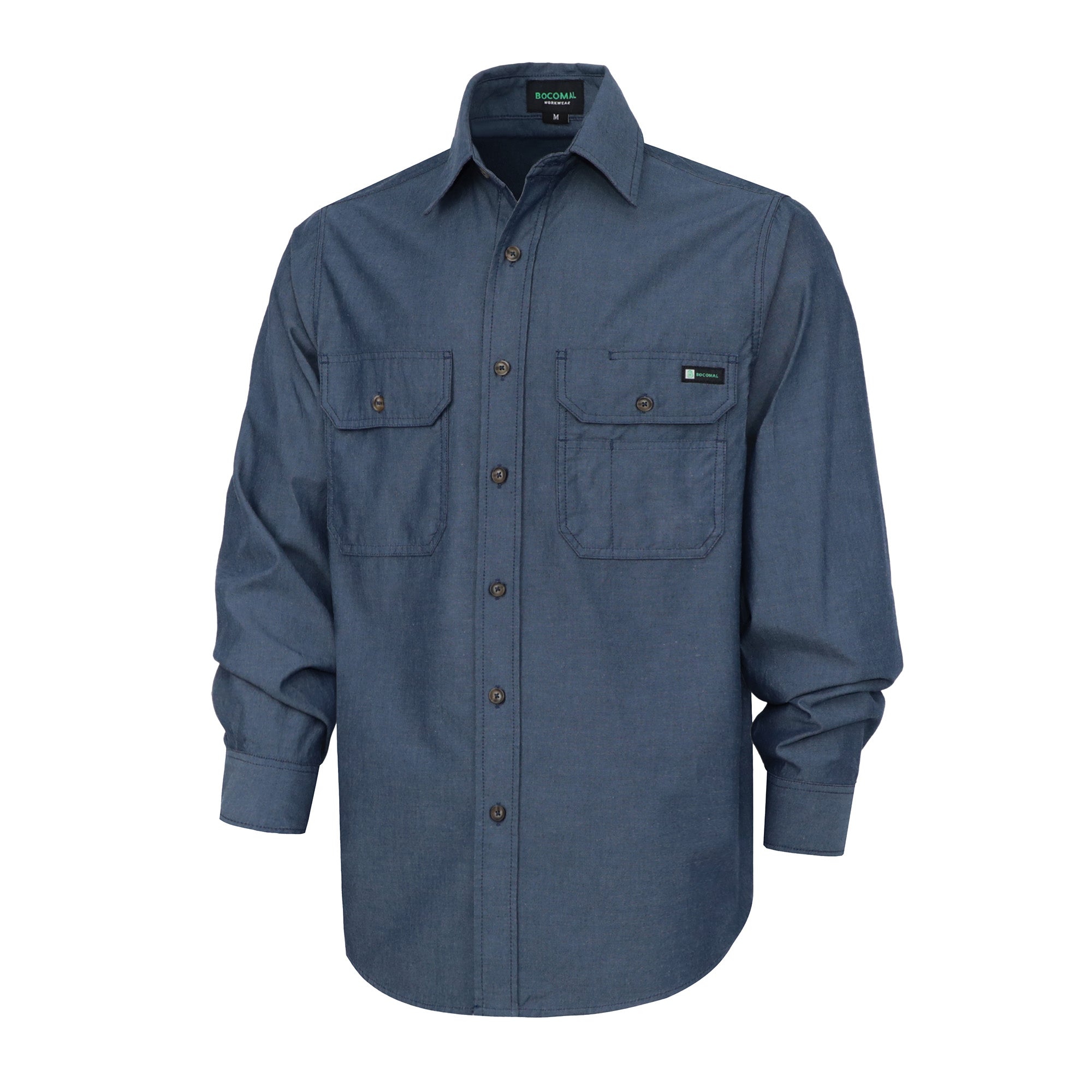 Men's Lightweight 100% Cotton Chambray Work Shirts (NON-FR)-SH041J