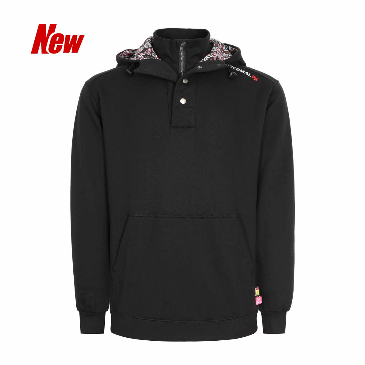 10.5 oz FR Quarter Zip Flapped Mock Neck Hooded Fleece Sweatshirts - C709