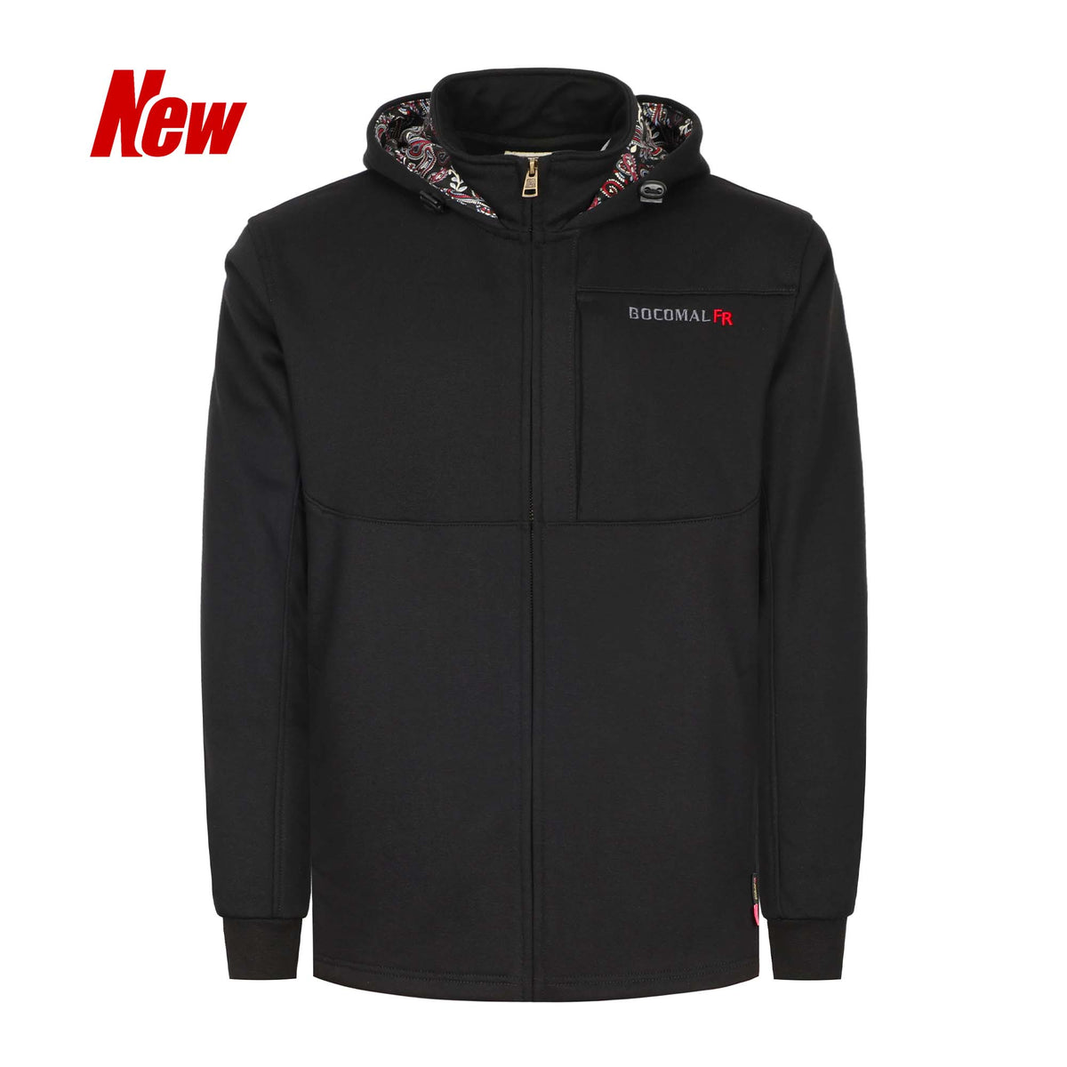 12 oz Fleece Zip Up Mock Neck Hooded FR Jackets - C631