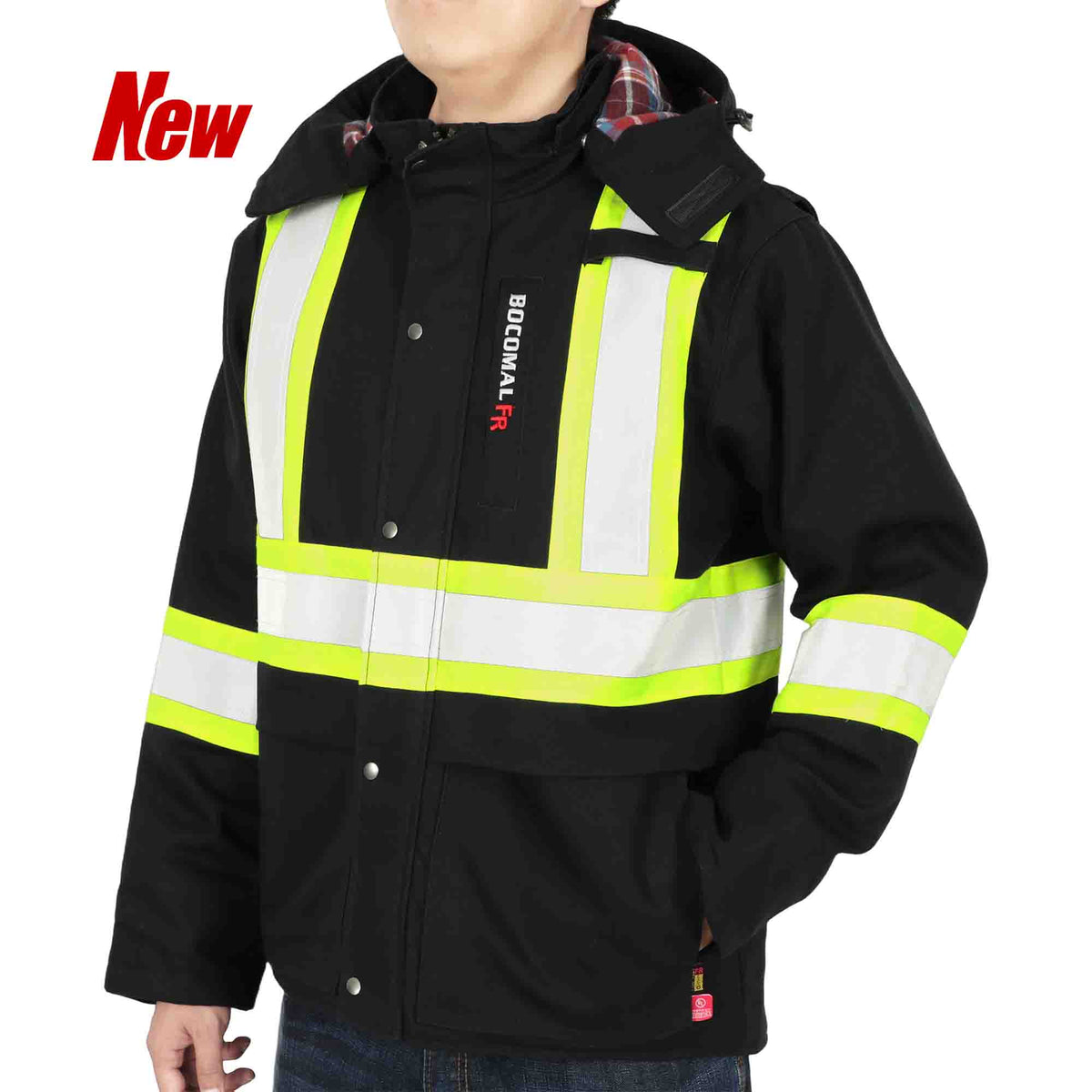 10 oz High Visibility Heavy Duty Reflective Coat FR Jacket