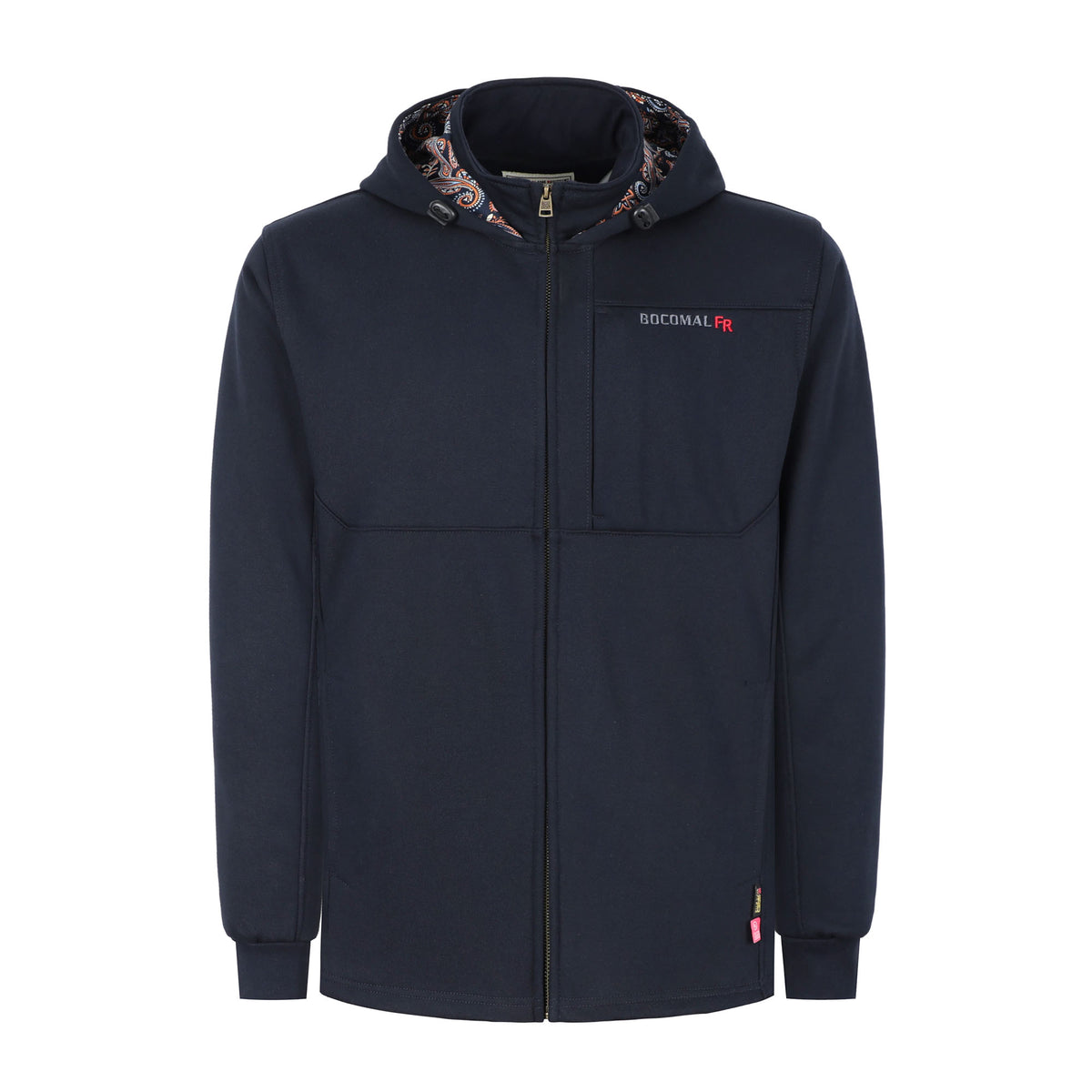12 oz Fleece Zip Up Mock Neck Hooded FR Jackets - C631