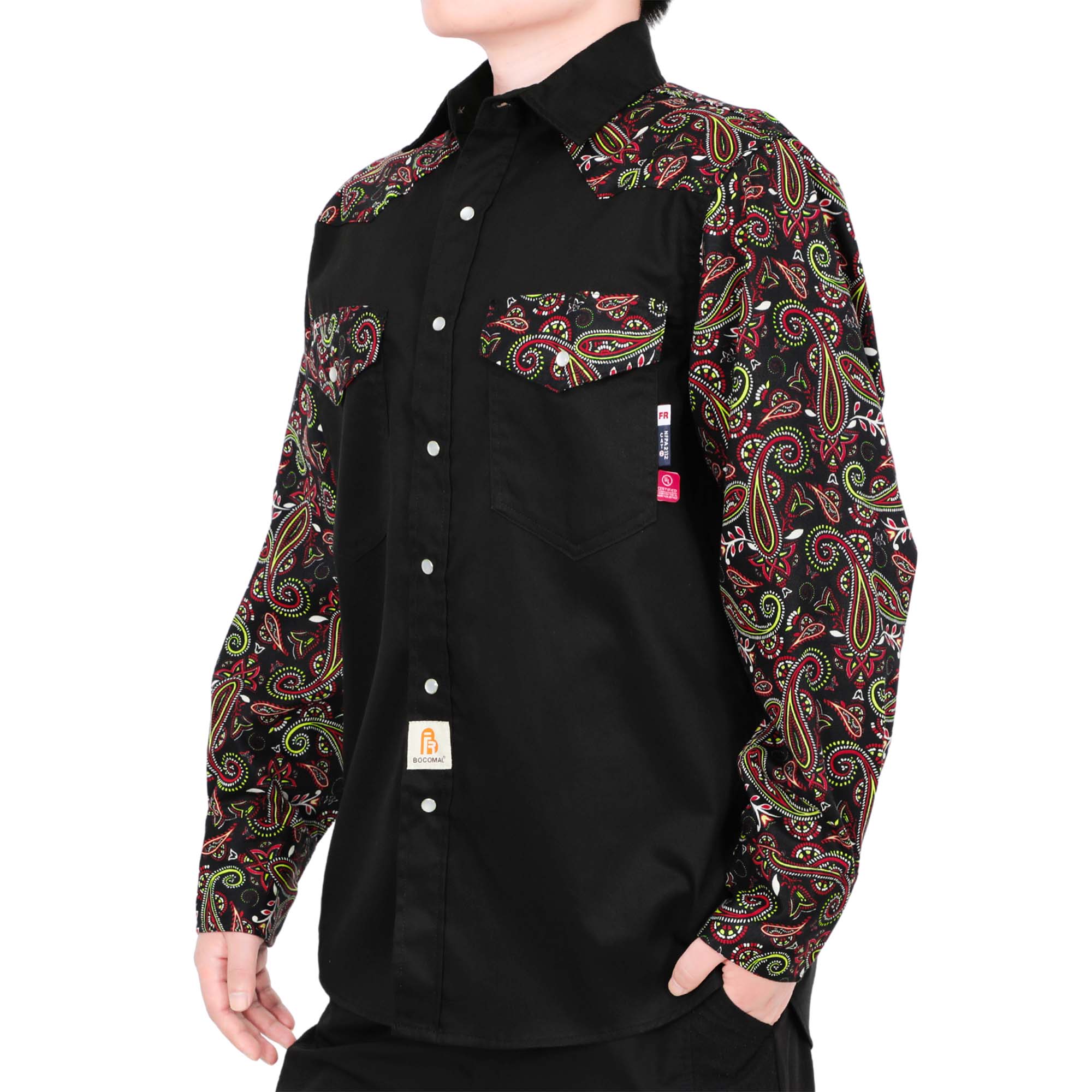6.5OZ Pattern Spliced Flame Resistant Welding Work Shirt