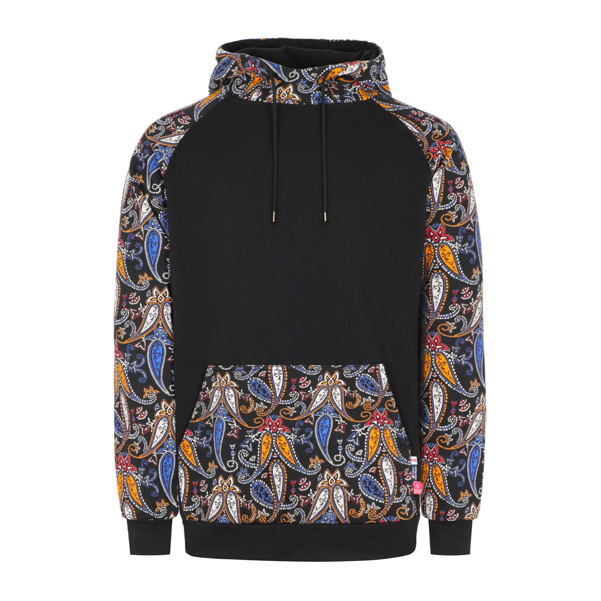 10.5OZ Paisley Printed Two Tone Cotton Fleece FR Pullover Hoodies-1109P