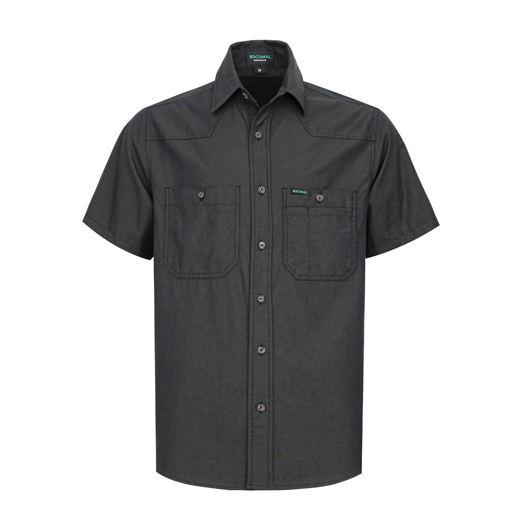 5OZ Men's Short Sleeve Button Down Work Shirts （NON-FR）- SH041K
