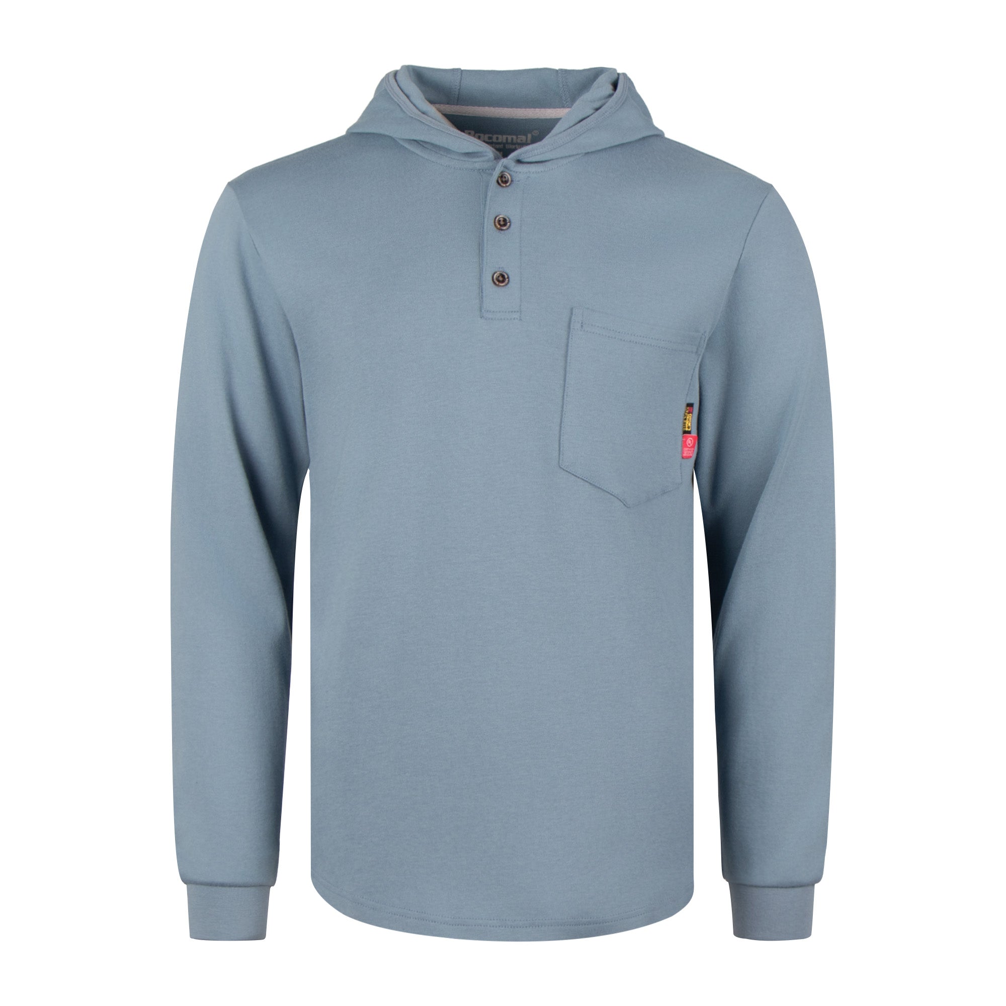 7OZ Cotton Flame-Resistant Hooded Henley T-Shirt (Clearance: Limit 2pcs)- B103