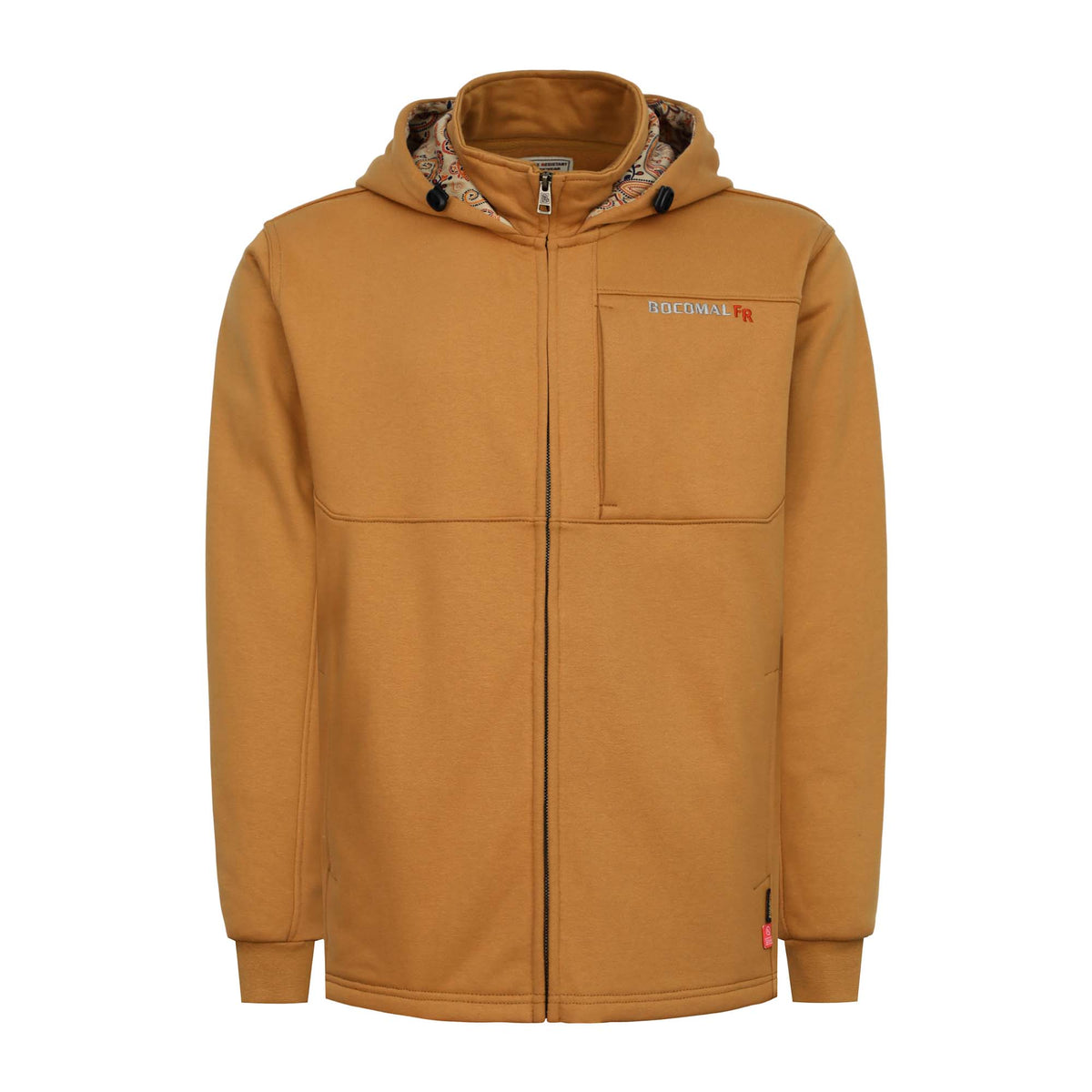 12 oz Fleece Zip Up Mock Neck Hooded FR Jackets - C631