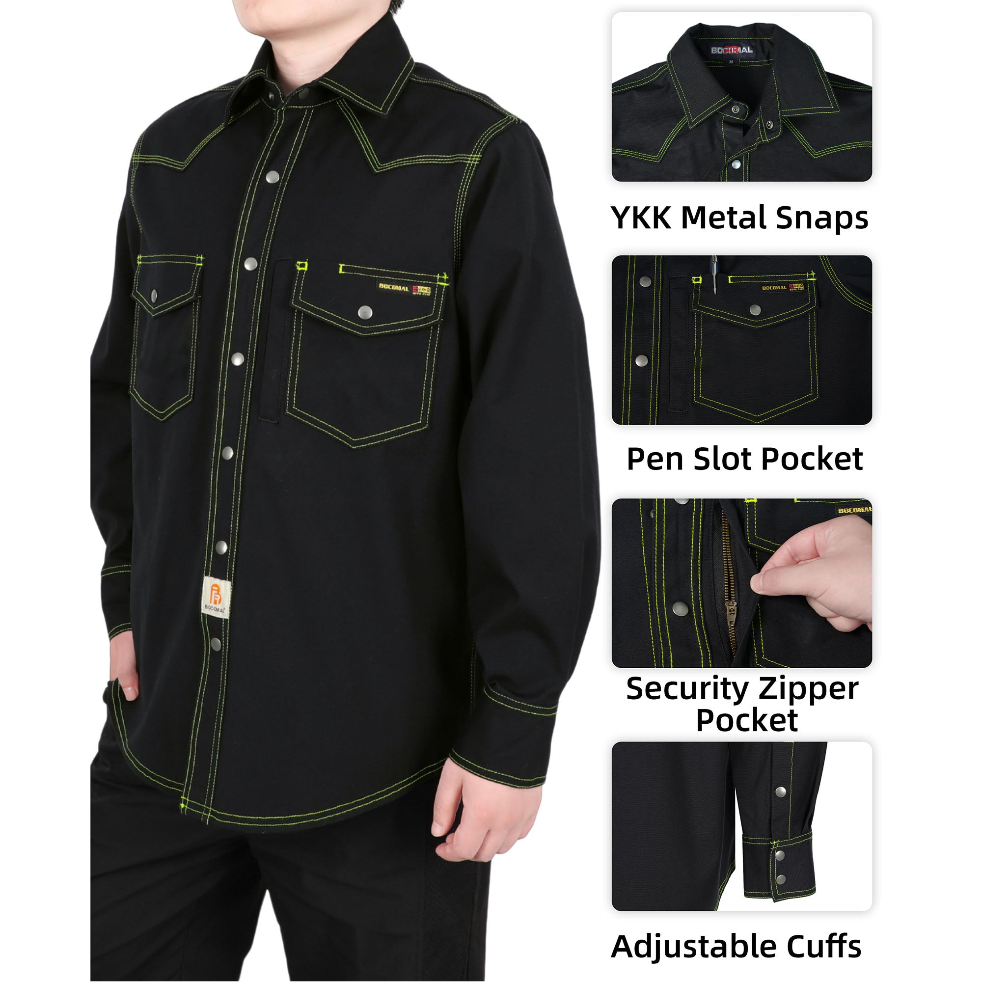 8.5OZ Heavyweight Stretch Canvas FR Welding Shirts-0932
