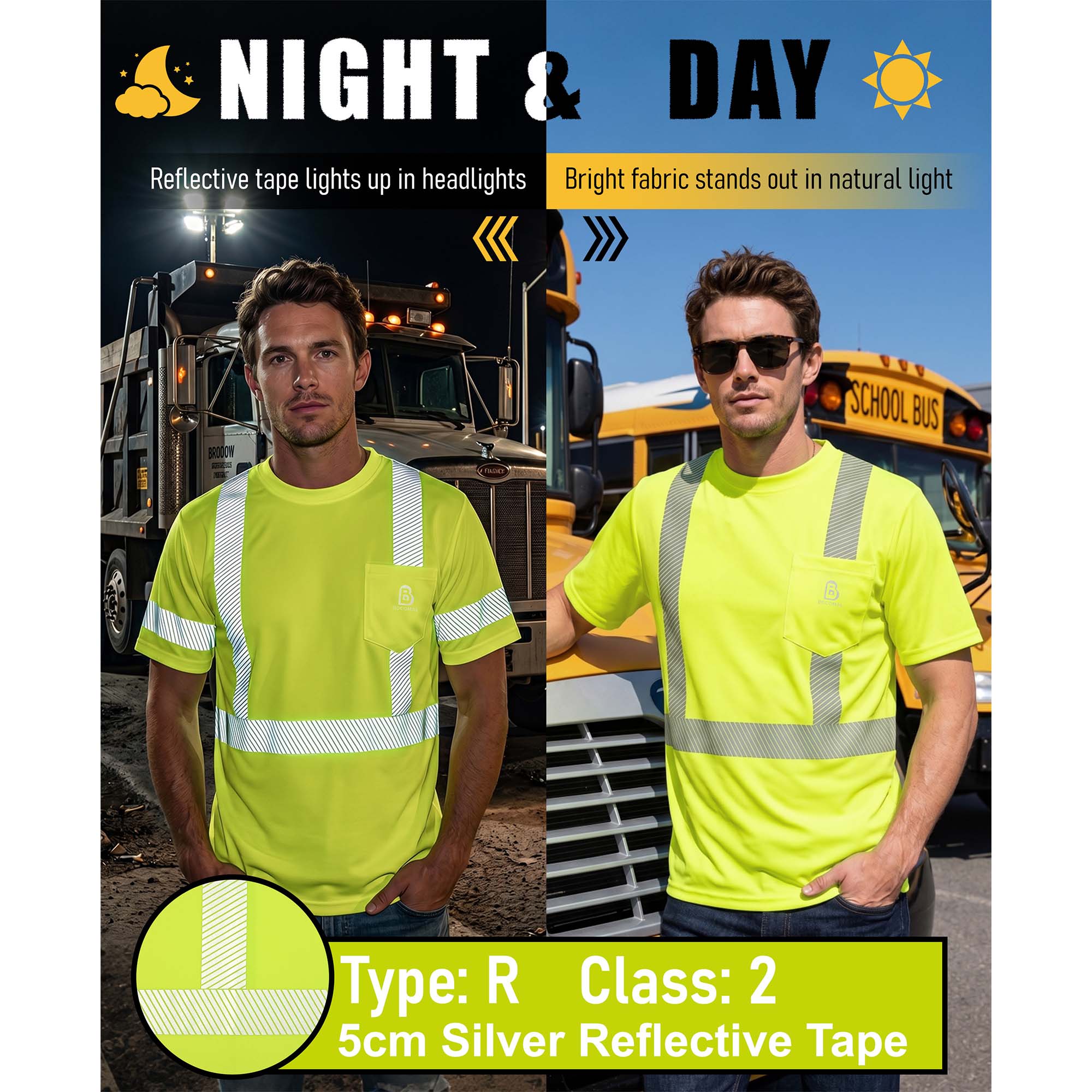 4OZ High Visibility Reflective Breathable Safety Work Tee (NON-FR)- TS132B