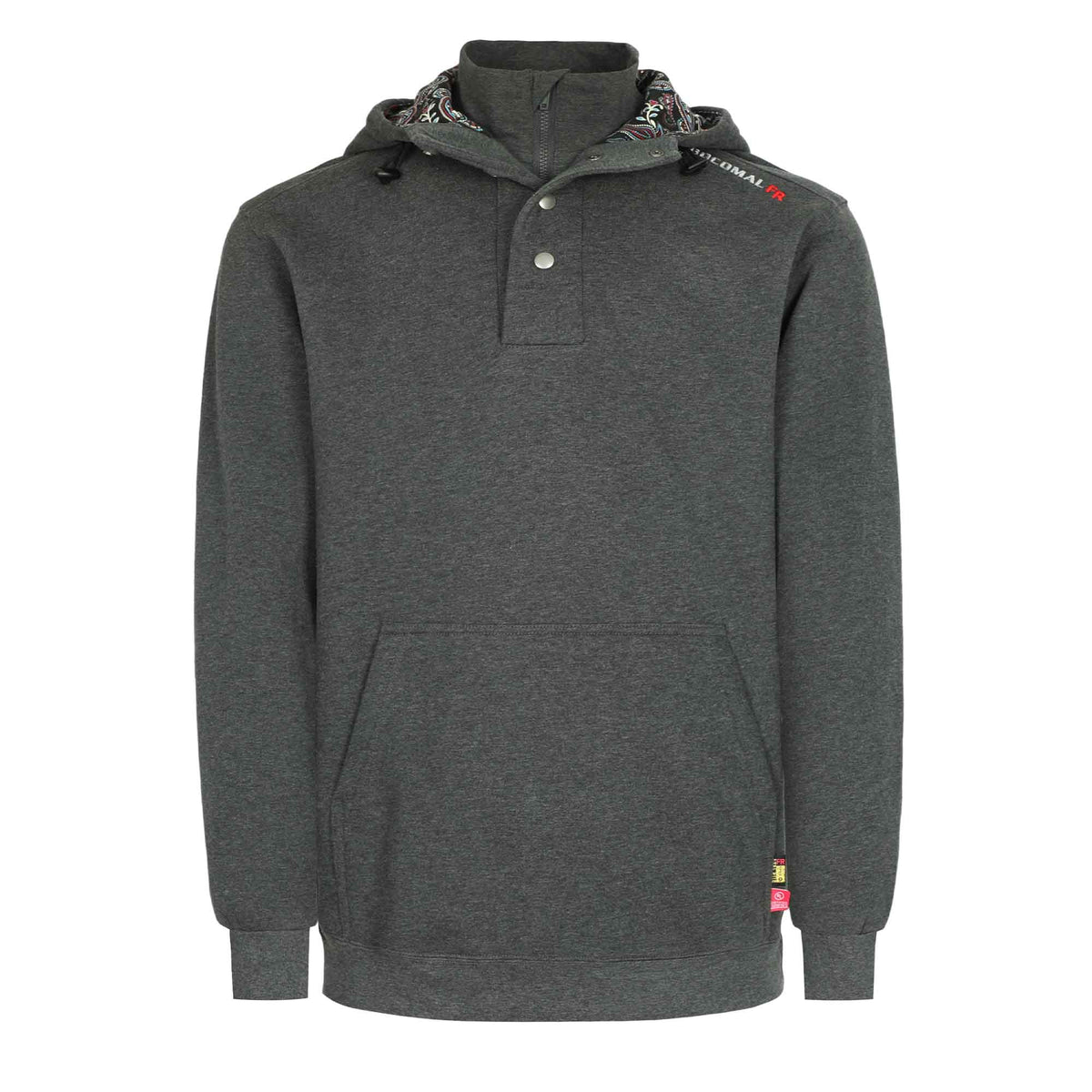 10.5 oz FR Quarter Zip Flapped Mock Neck Hooded Fleece Sweatshirts - C709