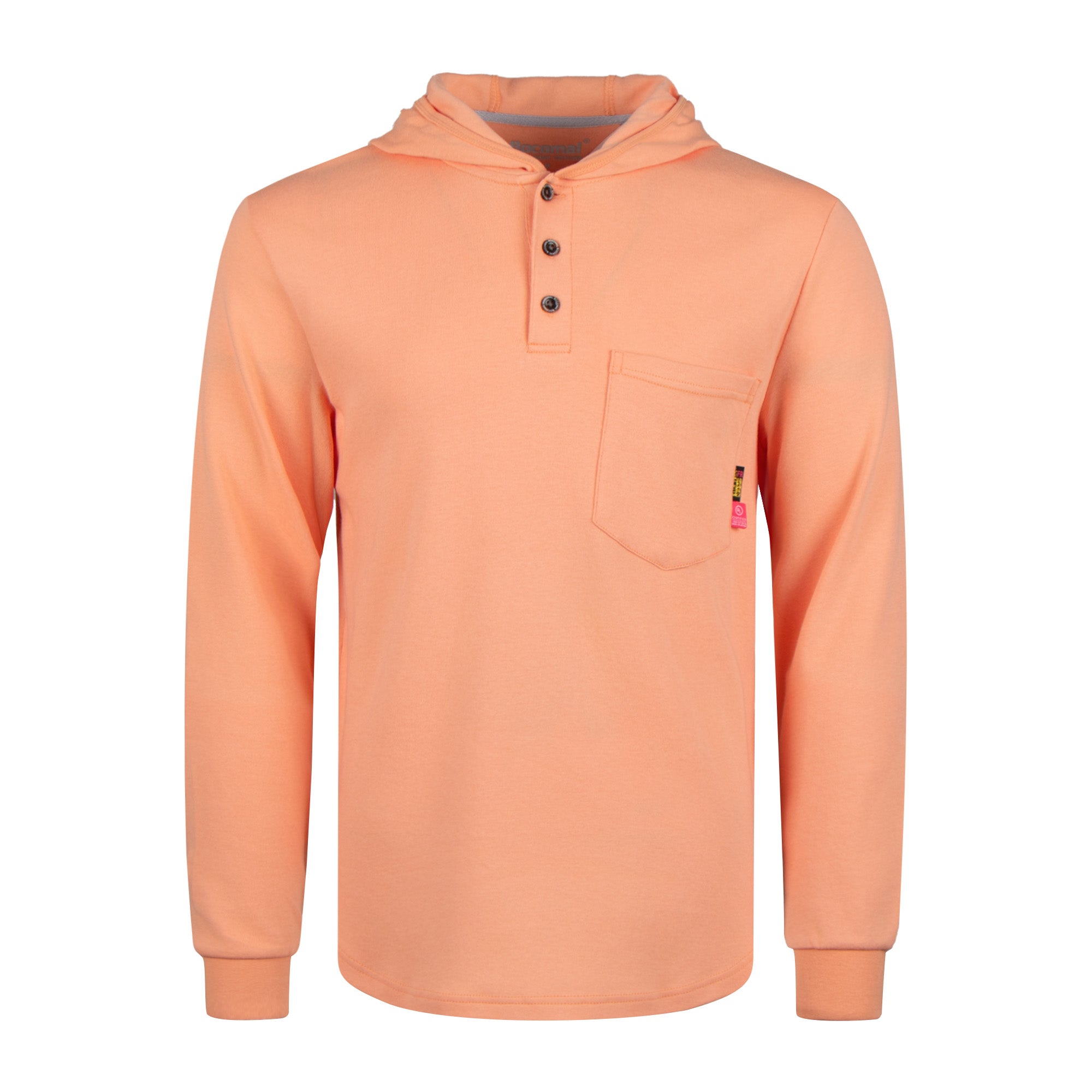 7OZ Cotton Flame-Resistant Hooded Henley T-Shirt (Clearance: Limit 2pcs)- B103