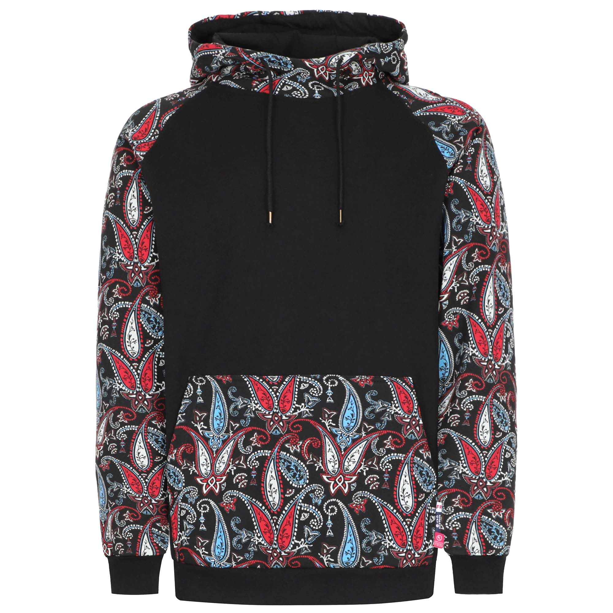 10.5OZ Paisley Printed Two Tone Cotton Fleece FR Pullover Hoodies-1109P