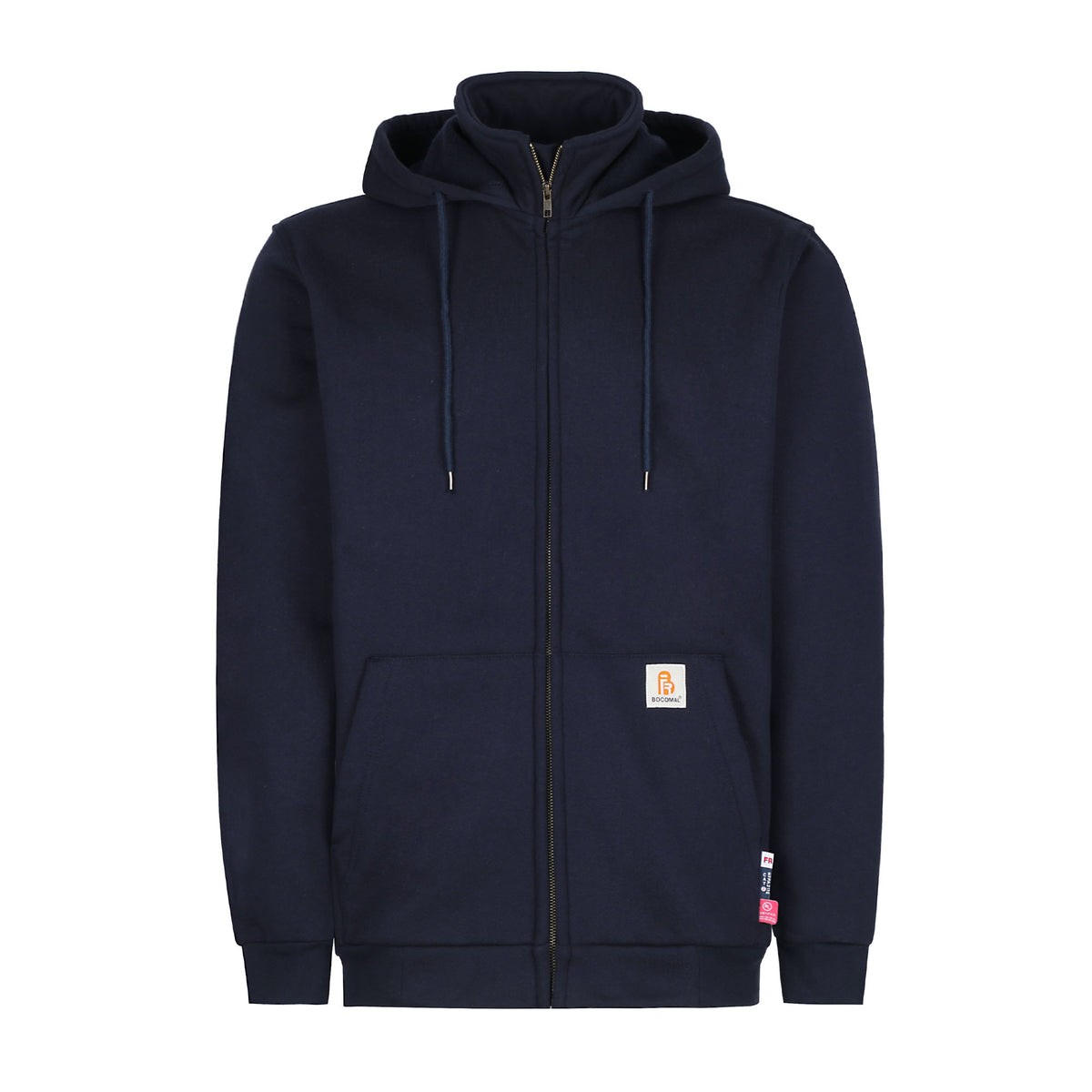 Bocomal navy zip-front FR hoodie product view