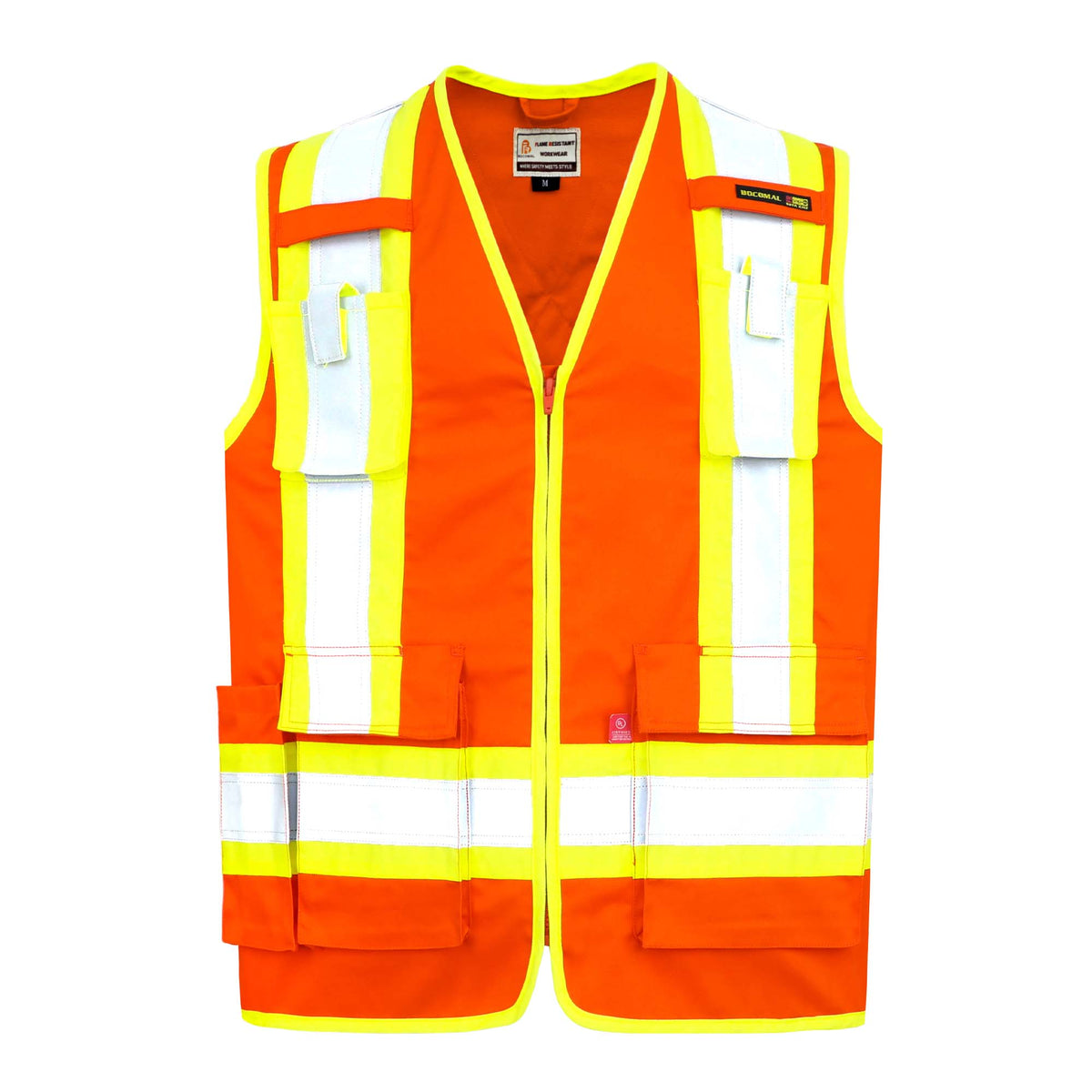 7.5 oz Hi Vis Zipper 4”Tape FR Safety Vest