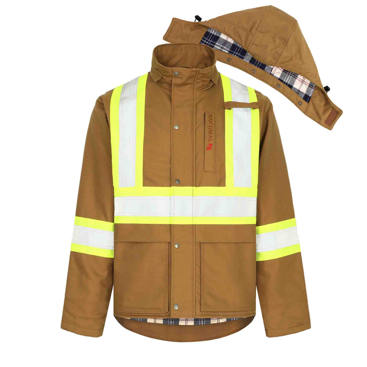 10 oz High Visibility Heavy Duty Reflective Coat FR Jacket