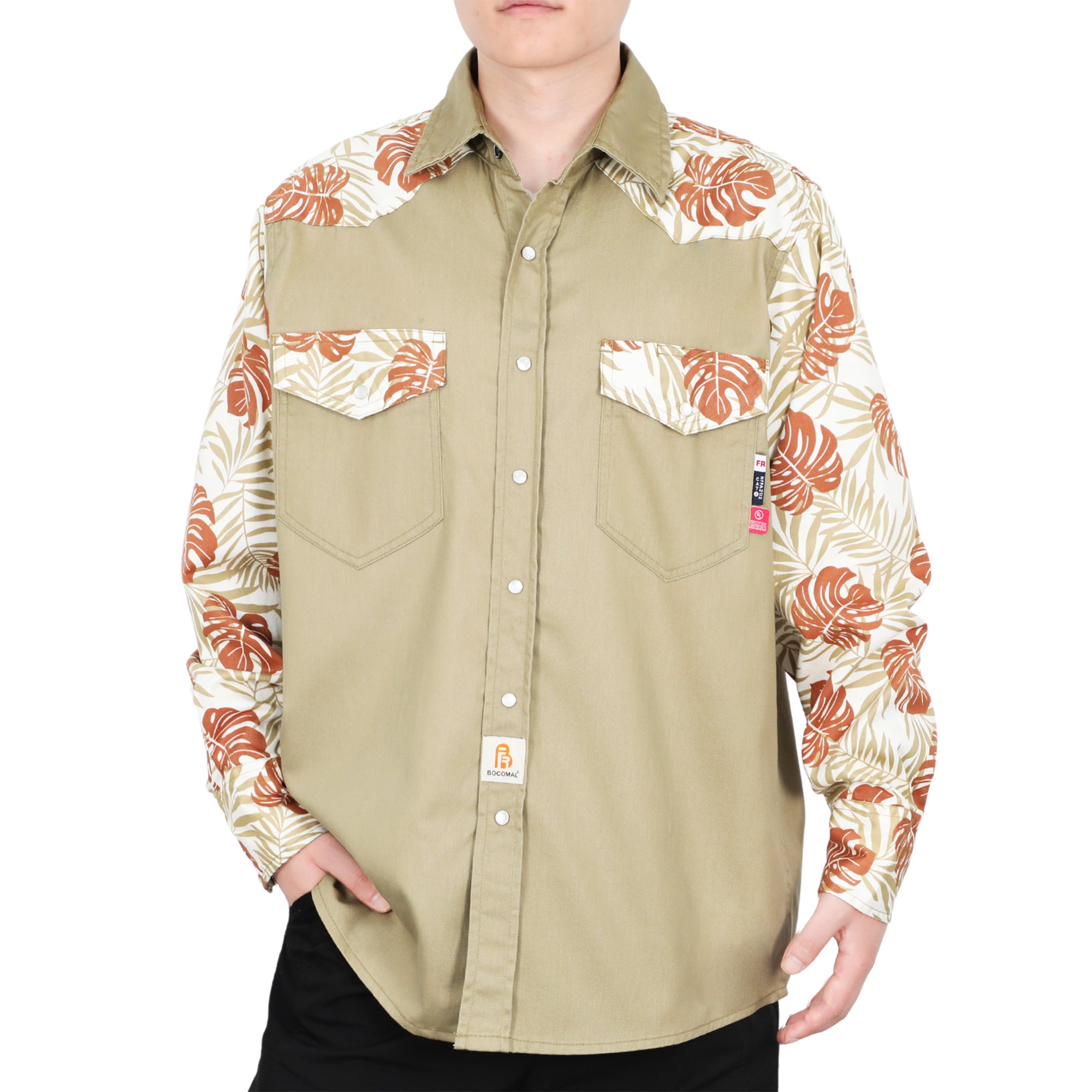 6.5OZ Pattern Spliced Flame Resistant Welding Work Shirt