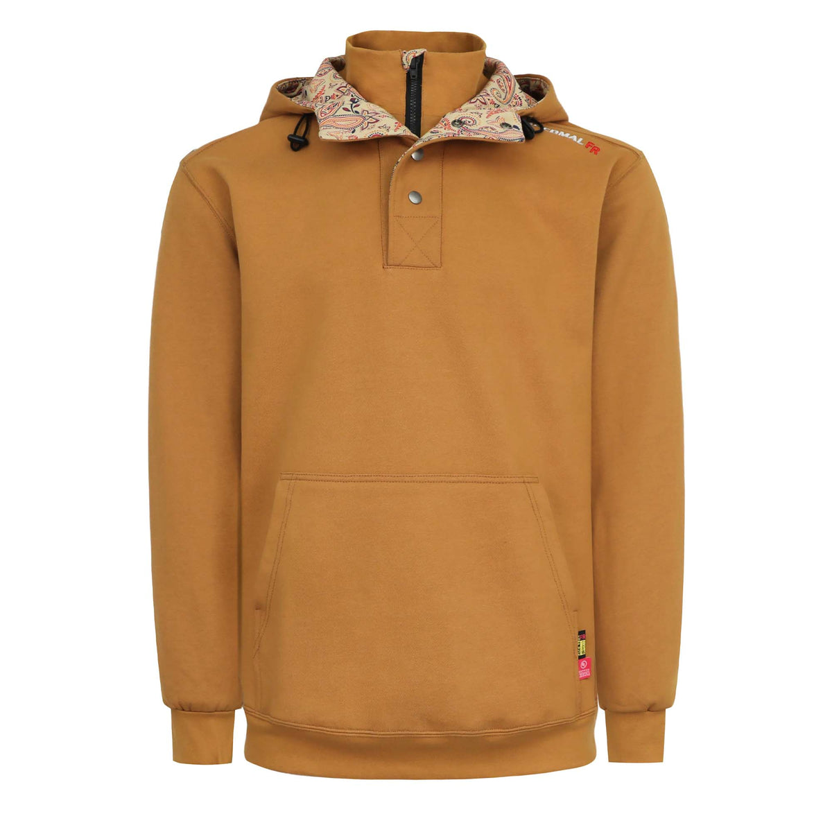 10.5 oz FR Quarter Zip Flapped Mock Neck Hooded Fleece Sweatshirts - C709