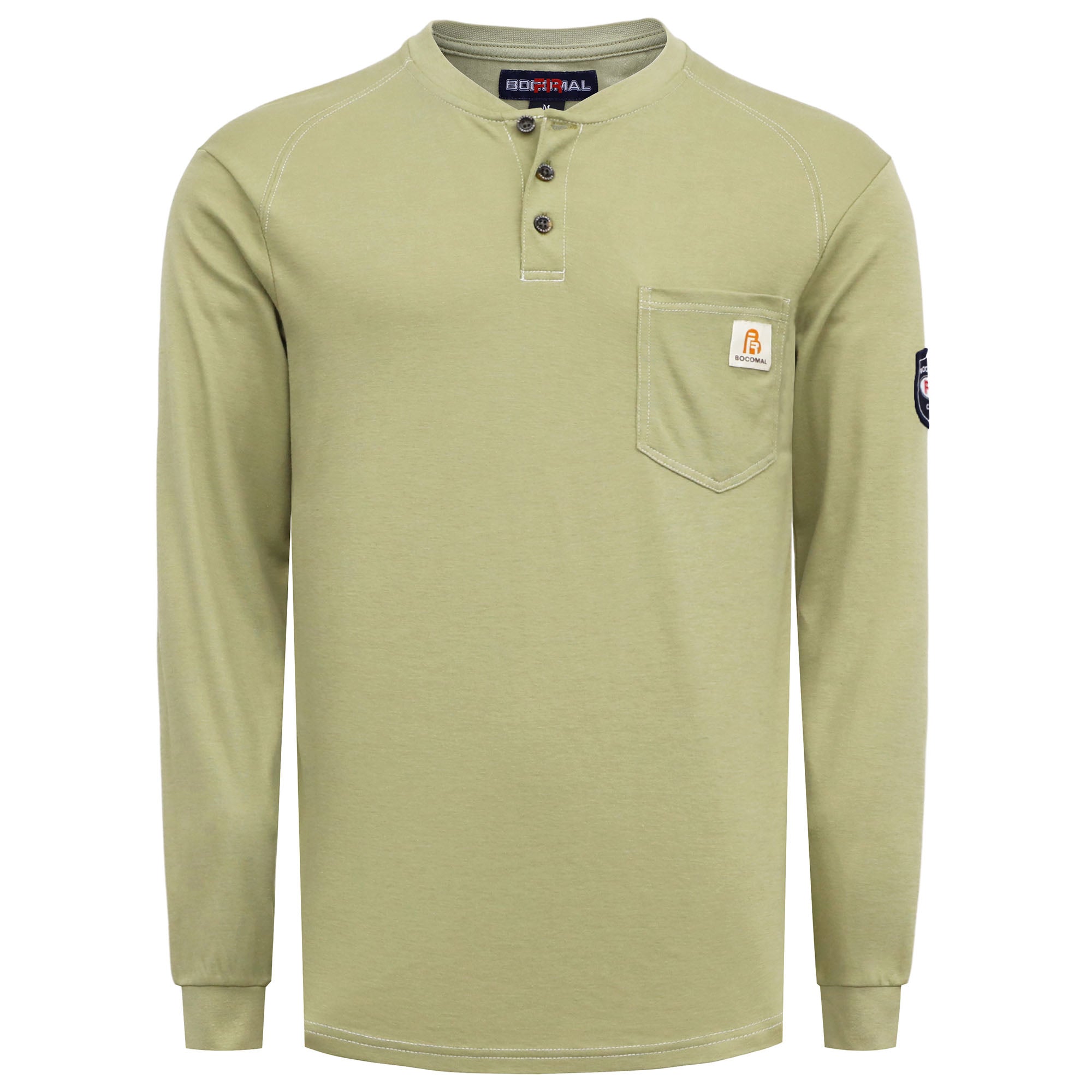 5.5OZ Cotton Henley FR Shirt -9108