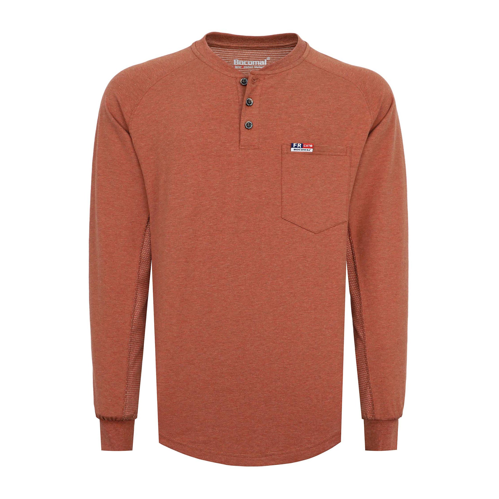6OZ Henley Bird's-Eye Breathable Vented Mesh FR Tee-B535