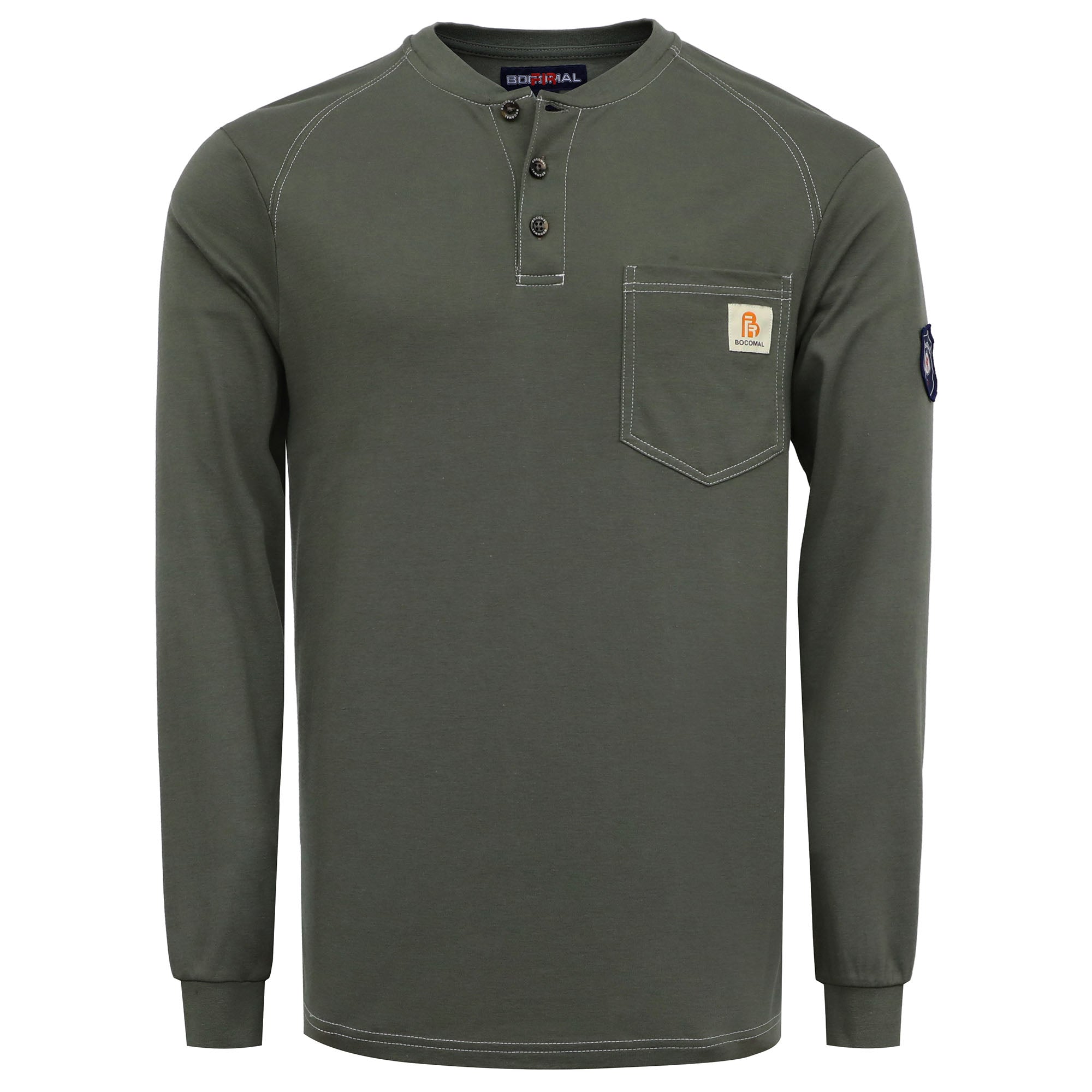 5.5OZ Cotton Henley FR Shirt -9108