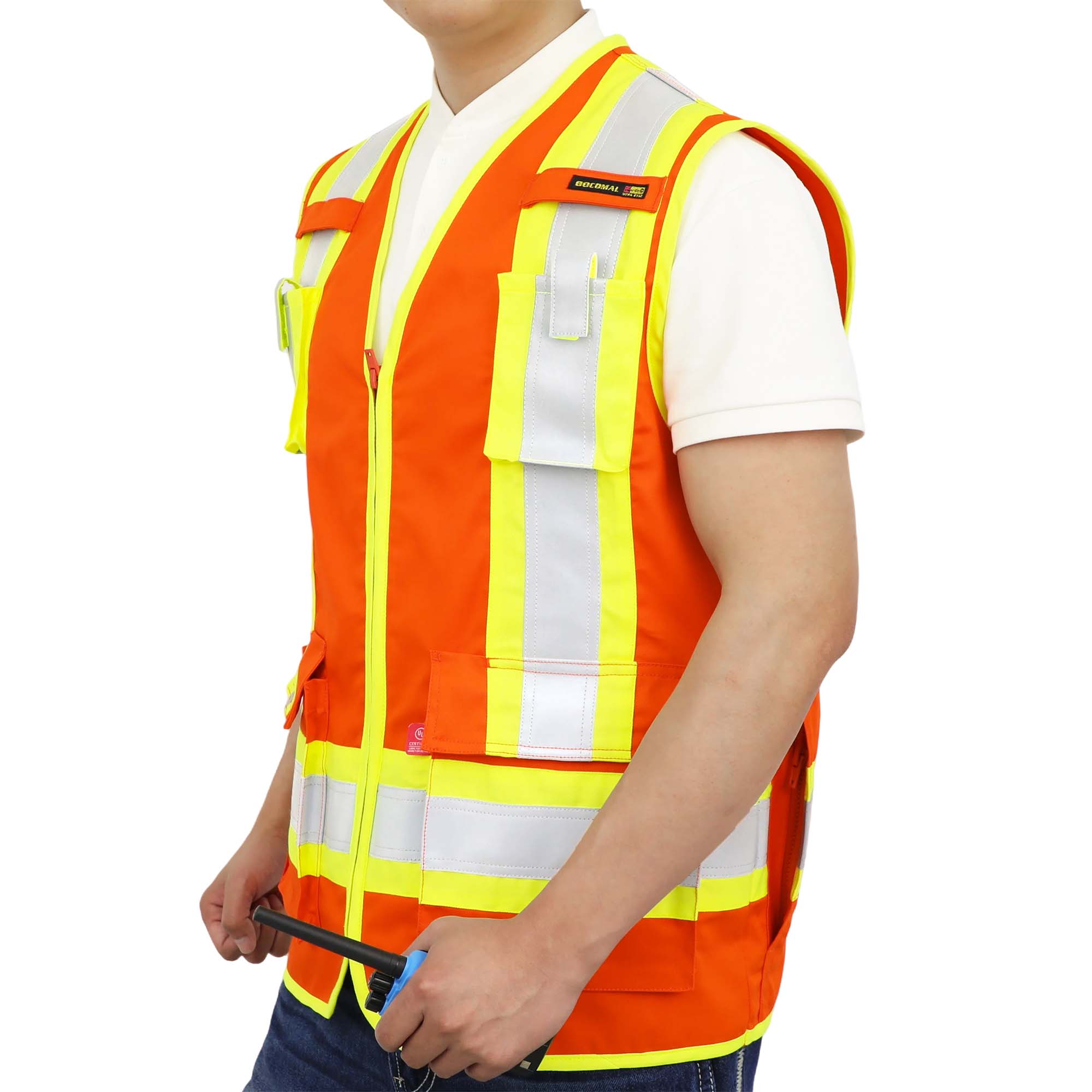 7.5OZ FR Hi Vis Zipper 4”Tape Safety Vest - B901HV