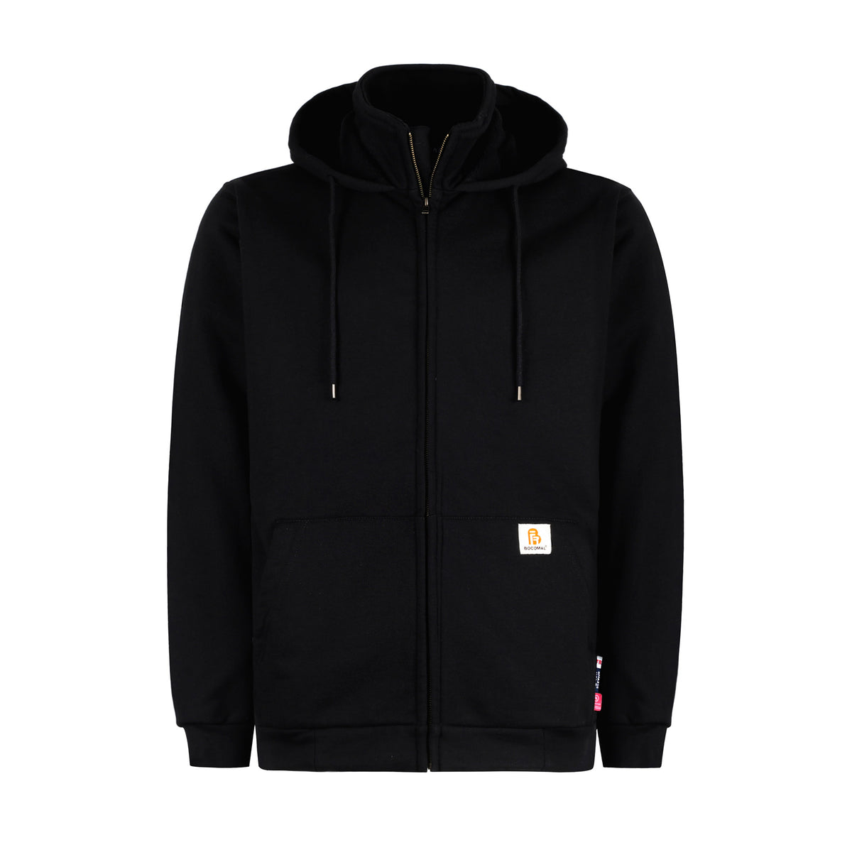 Bocomal black zip-front FR hoodie product view