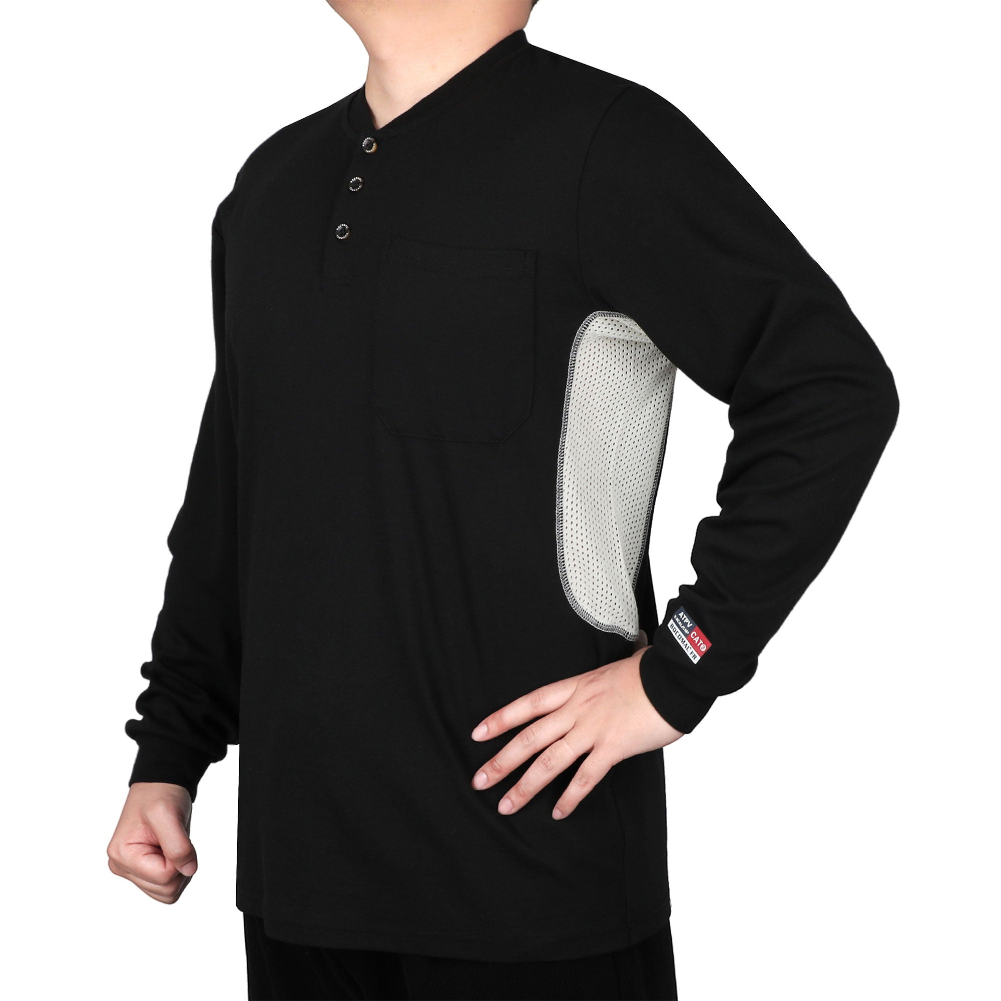 6OZ Button Pullover T-Shirts/Breathable Vented Design-6908