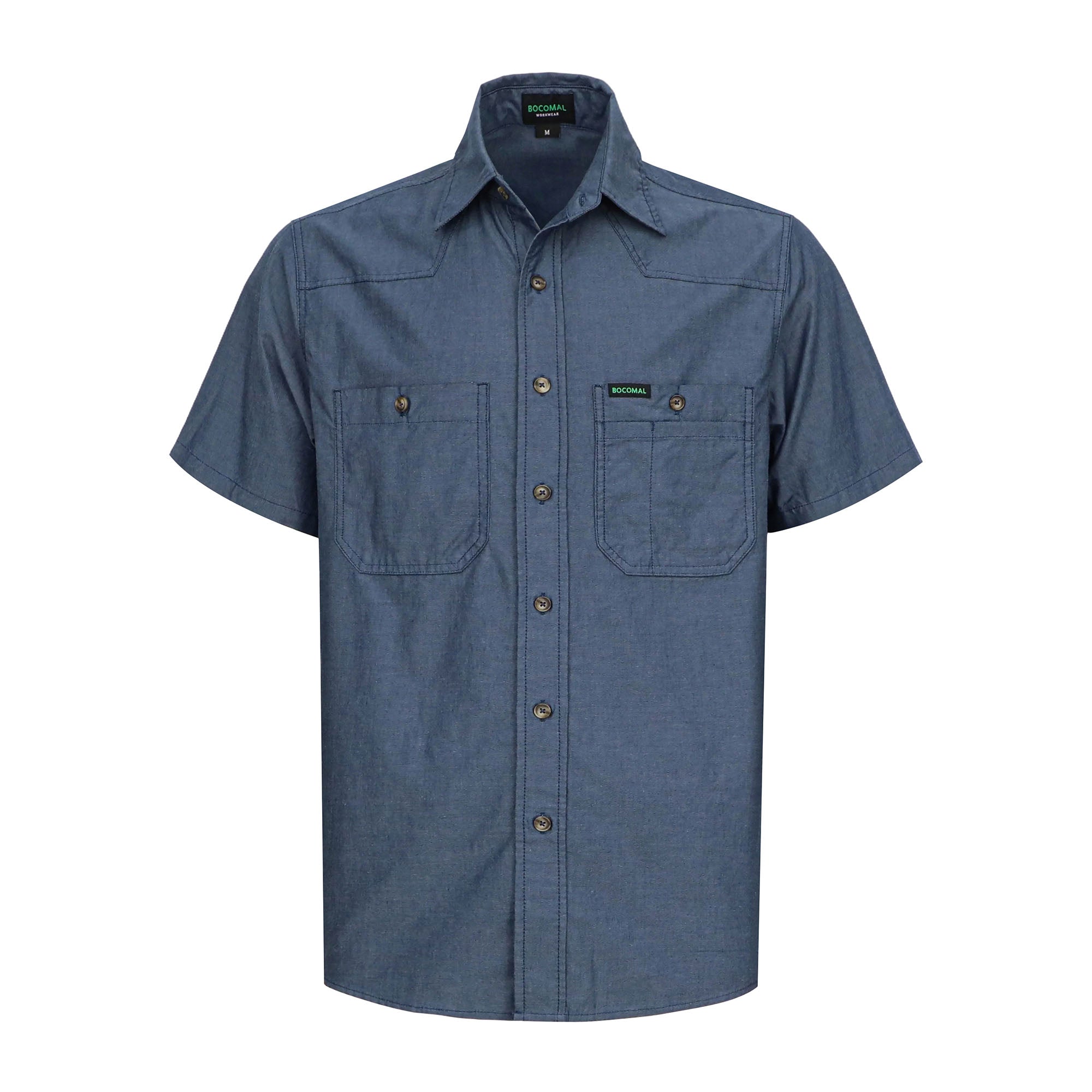 5OZ Men's Short Sleeve Button Down Work Shirts （NON-FR）- SH041K