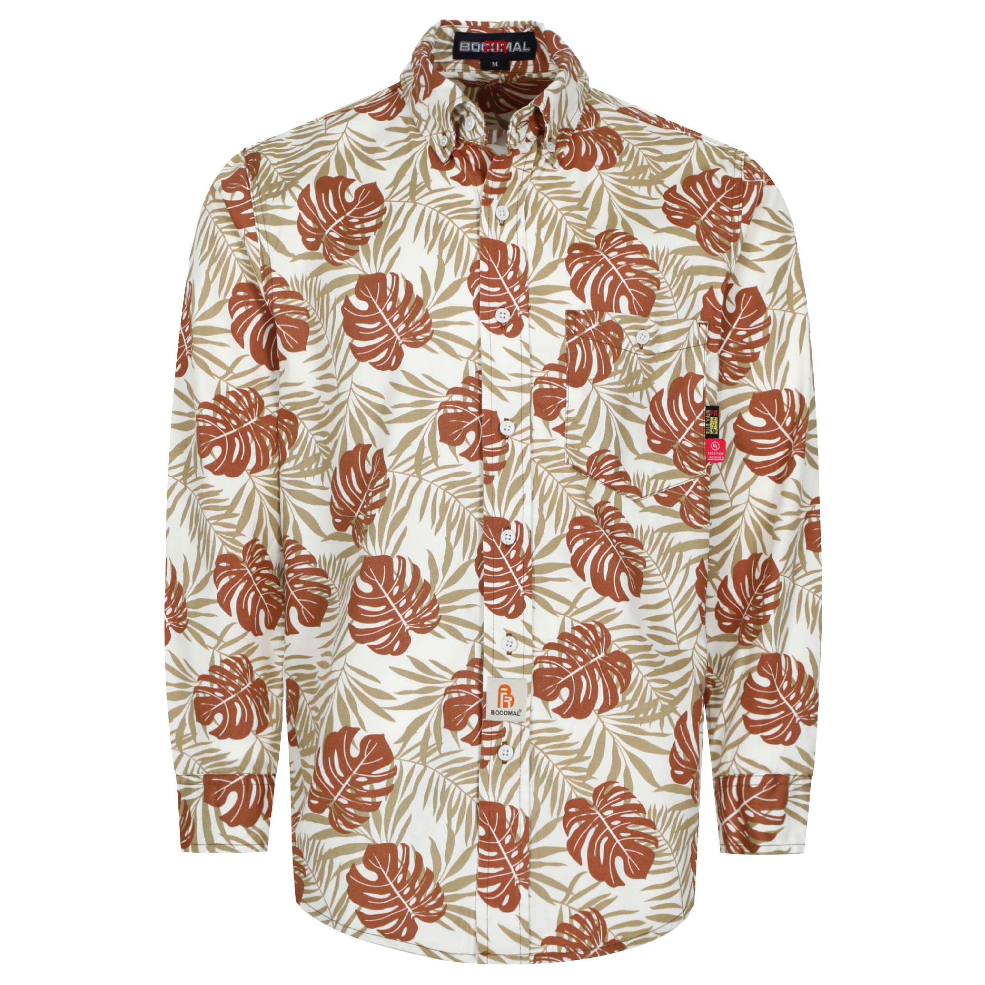 6.5OZ Printed Hawaii Lightweight Button Down FR Shirts-0816A