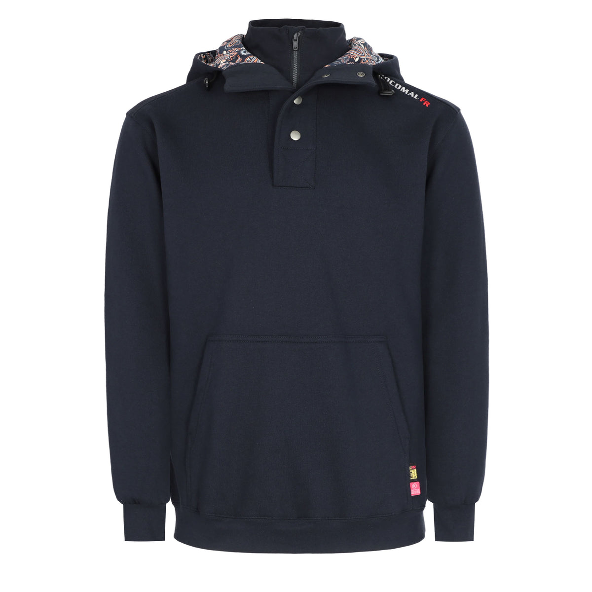 10.5 oz FR Quarter Zip Flapped Mock Neck Hooded Fleece Sweatshirts - C709