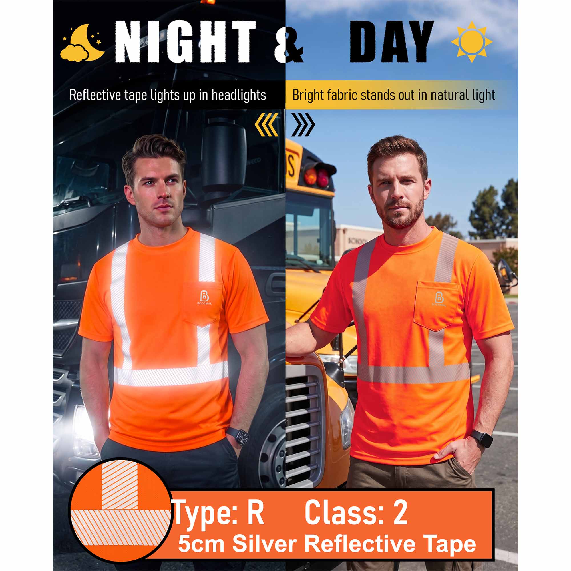 4OZ High Visibility Reflective Breathable Safety Work Tee (NON-FR)- TS132B