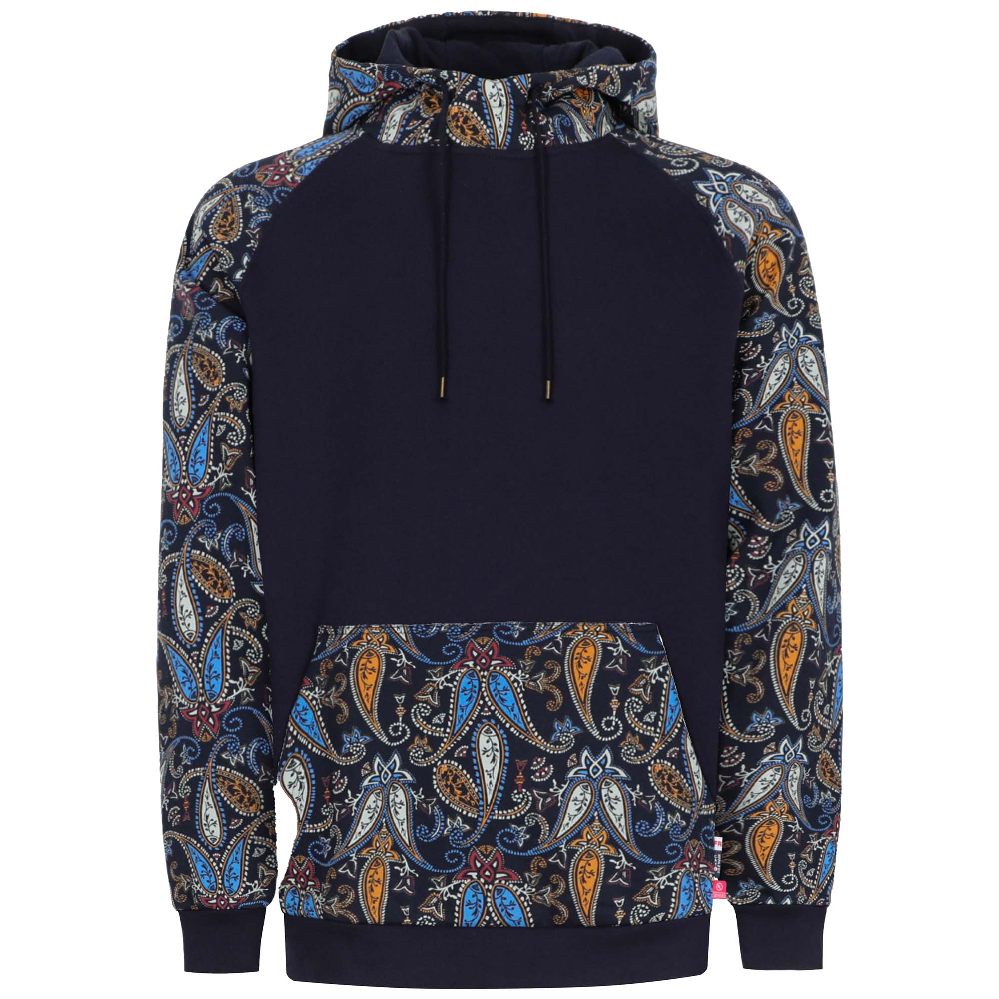 10.5OZ Paisley Printed Two Tone Cotton Fleece FR Pullover Hoodies-1109P