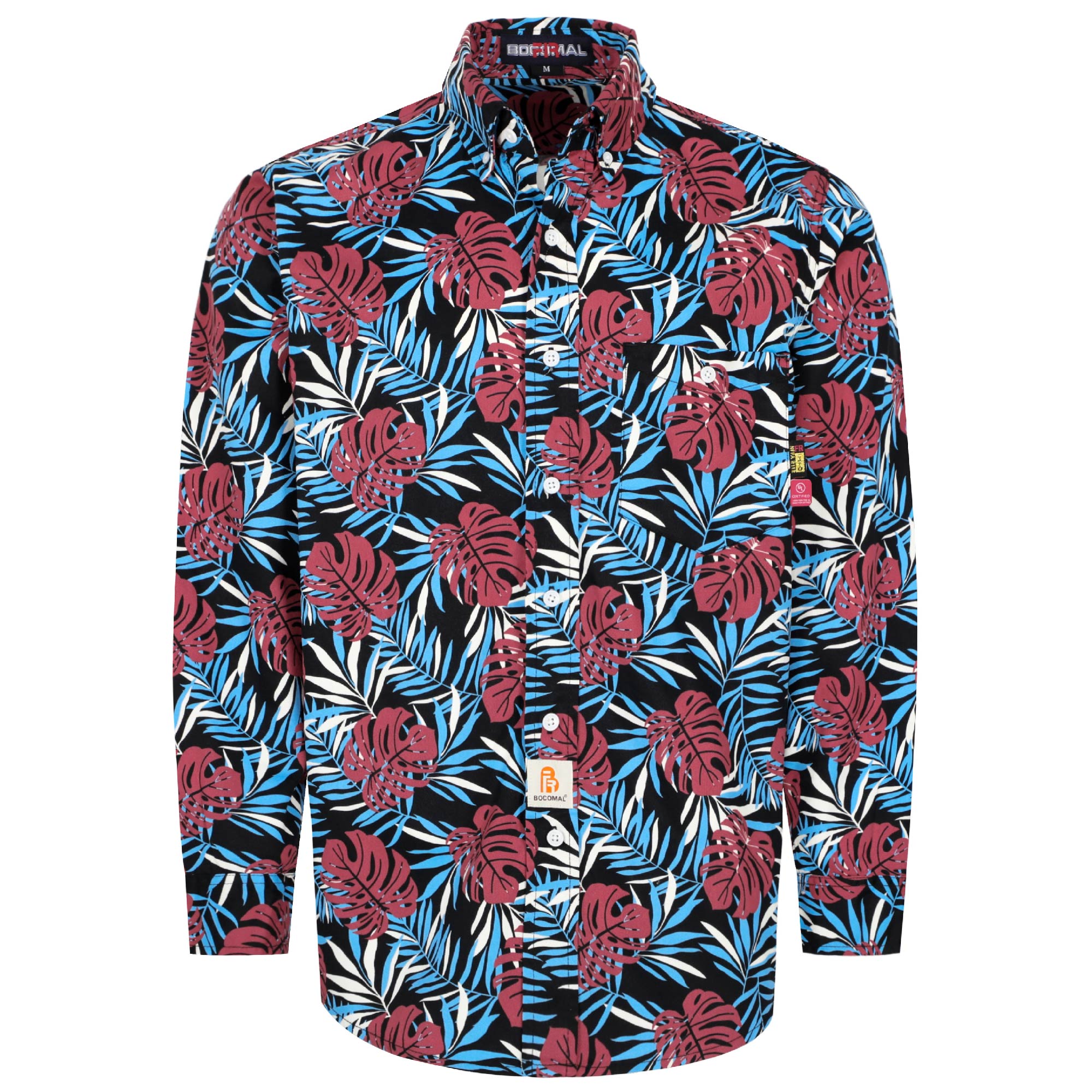 6.5OZ Printed Hawaii Lightweight Button Down FR Shirts-0816A